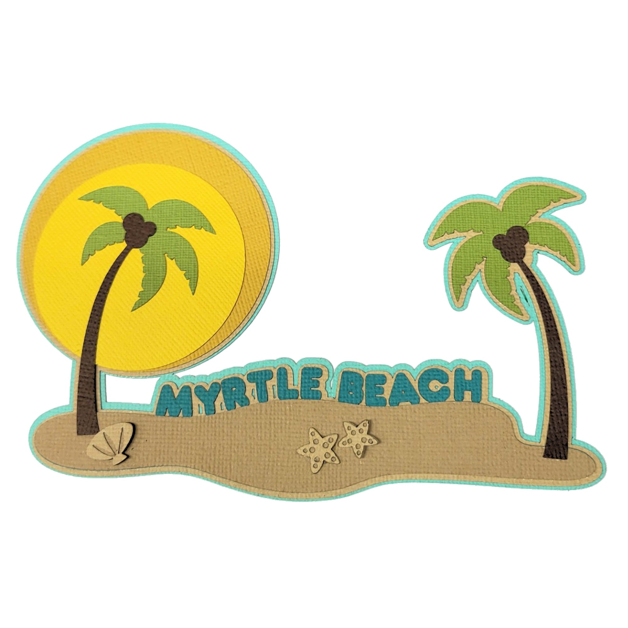 Carolina Collection Myrtle Beach 6.5 x 4.25 Fully-Assembled Scrapbook Embellishment by SSC Laser Designs