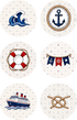 Nautical Adventures Collection Button Bubbles 1" Self-Adhesive Scrapbook Embellishments by MH Flair & More