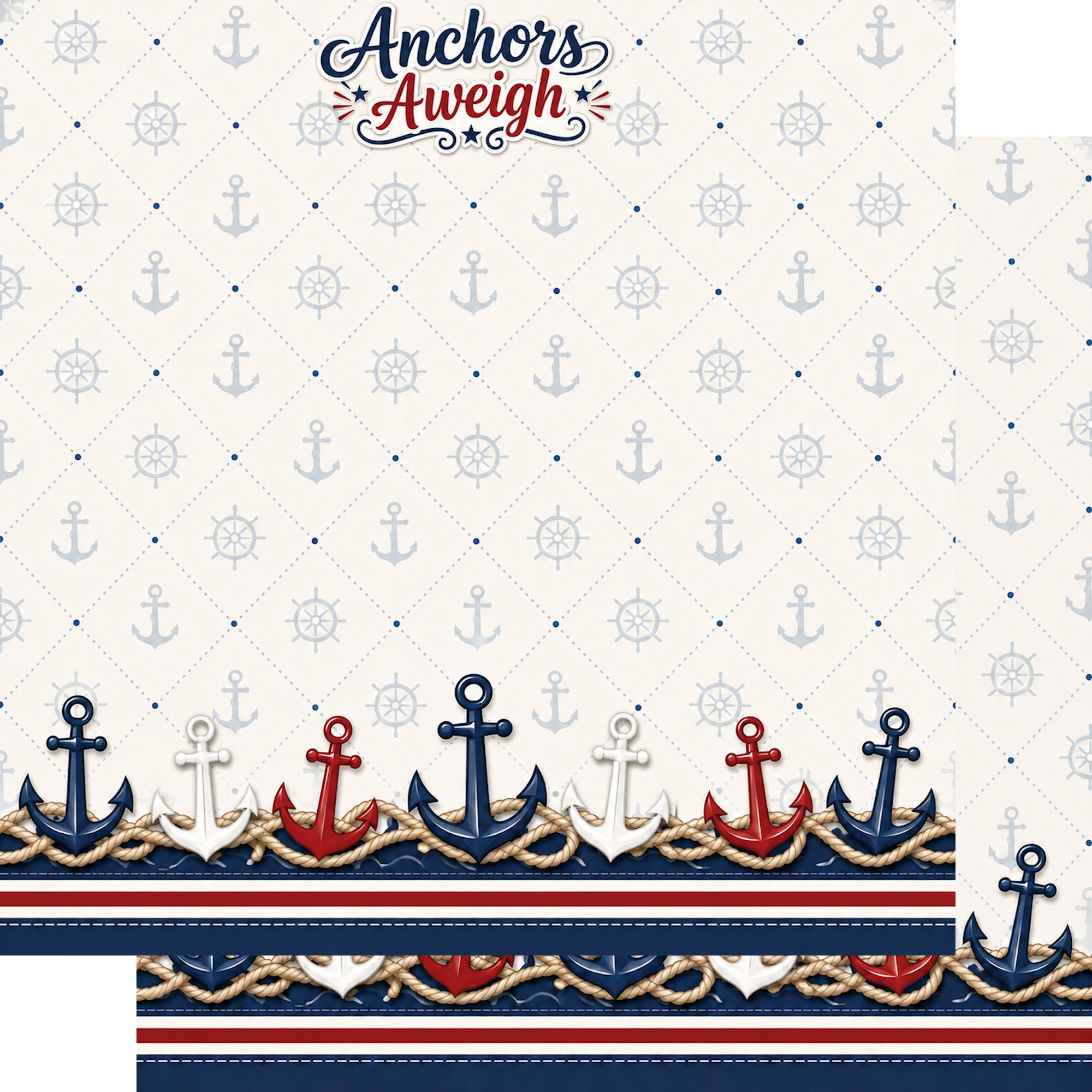 Nautical Adventures Anchors Aweigh 12 x 12 Double-Sided Scrapbook Paper by SSC Designs