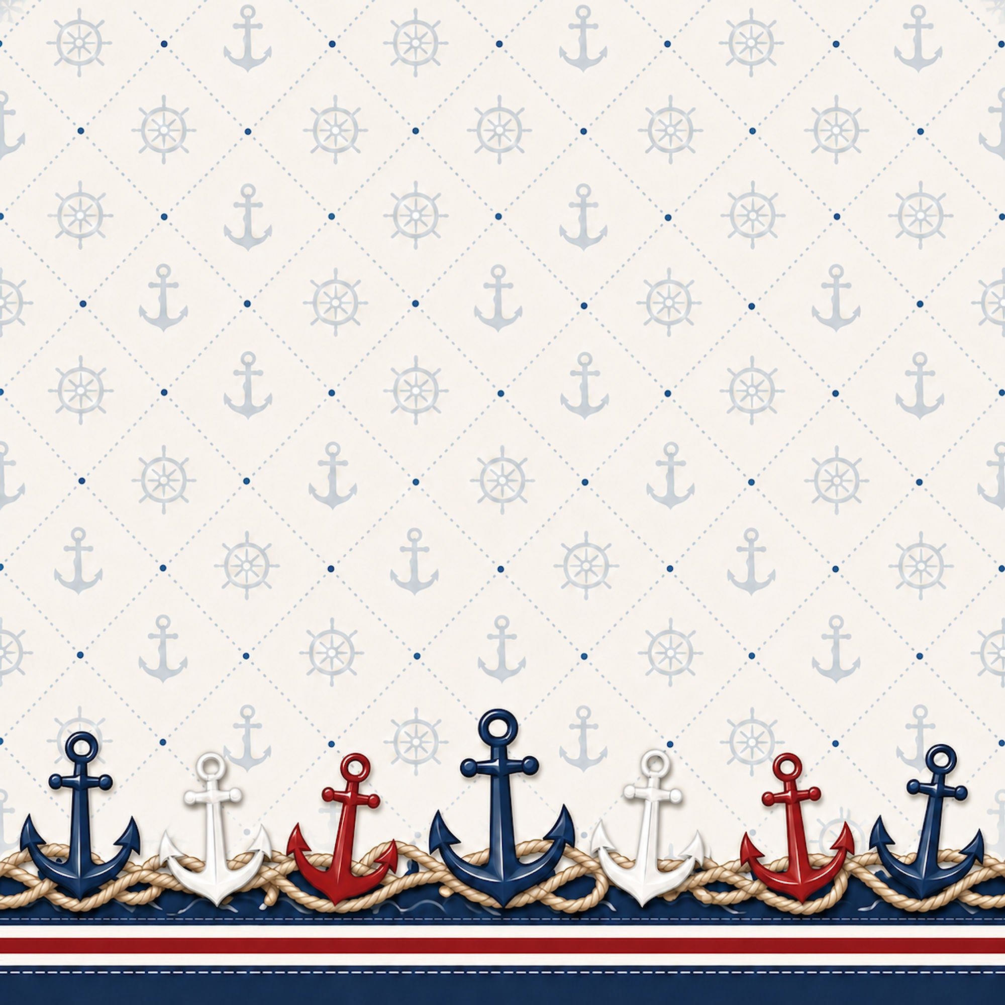 Nautical Adventures Anchors Aweigh 12 x 12 Double-Sided Scrapbook Paper by SSC Designs