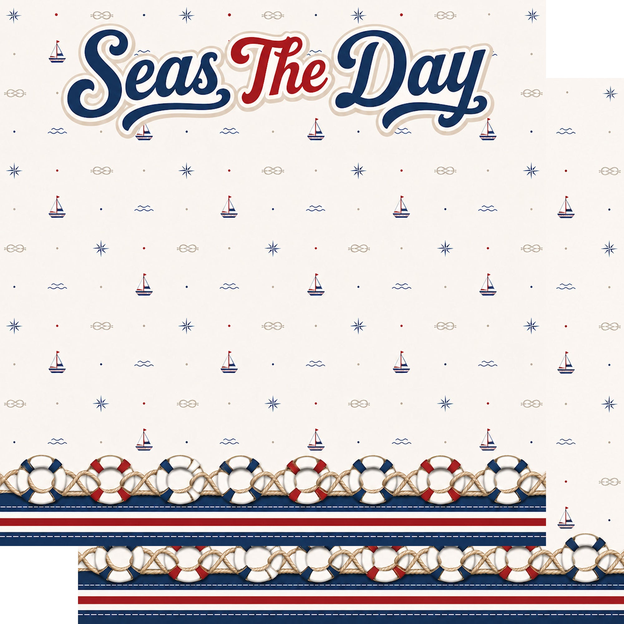 Nautical Adventures Seas The Day 12 x 12 Double-Sided Scrapbook Paper by SSC Designs