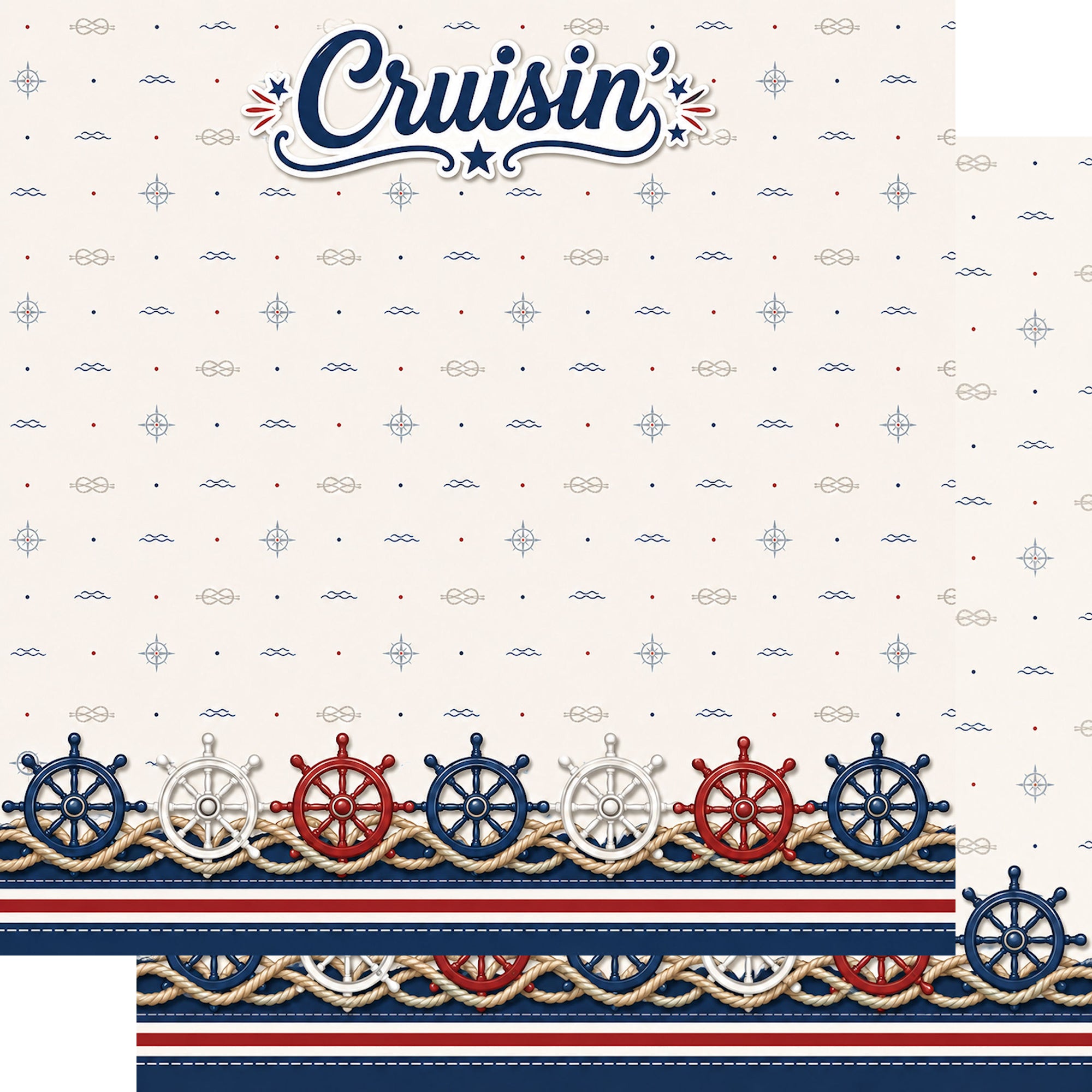 Nautical Adventures Cruisin' 12 x 12 Double-Sided Scrapbook Paper by SSC Designs