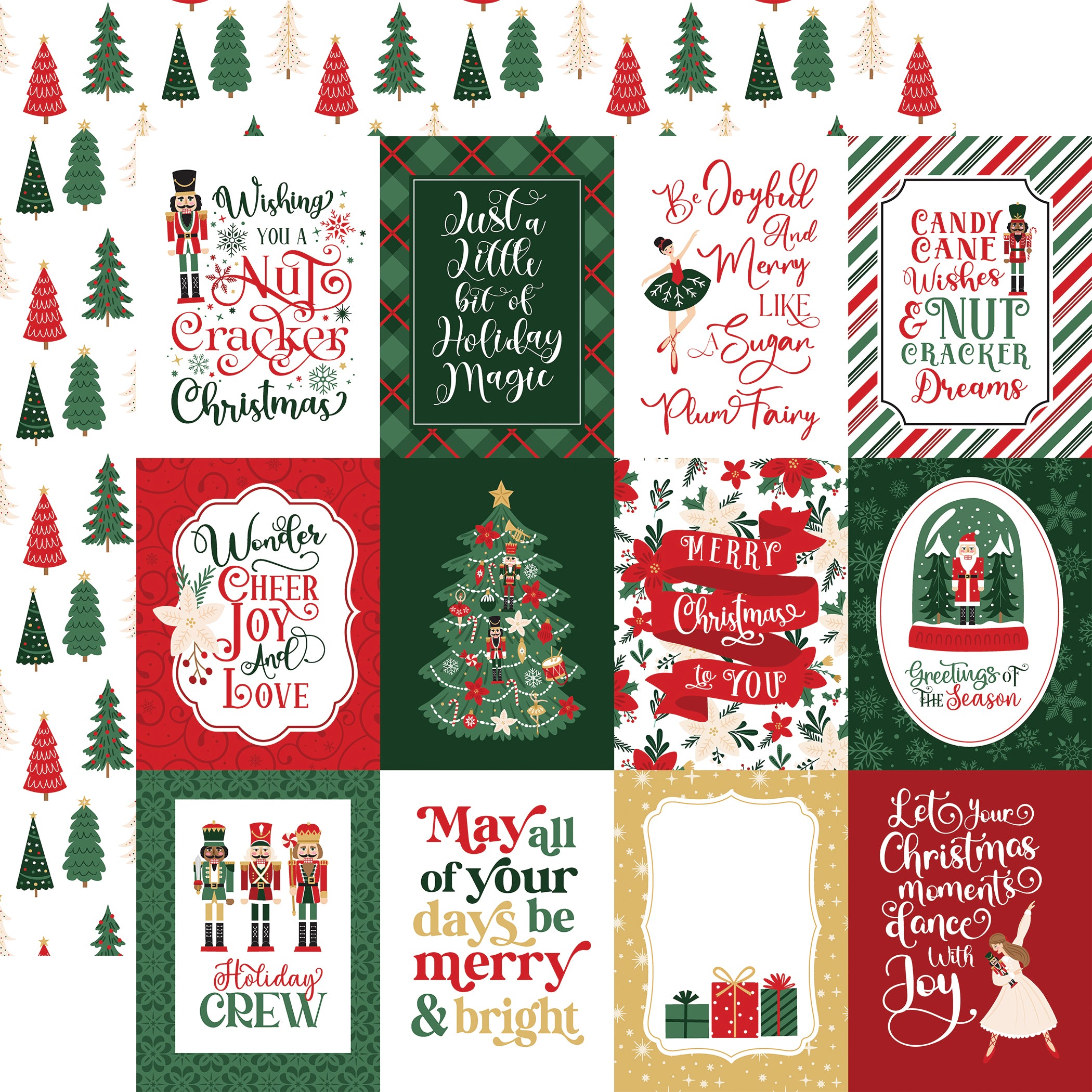Nutcracker Christmas Scrapbook Paper & Sticker Collection Kit by Echo Park Paper - 13 Pieces