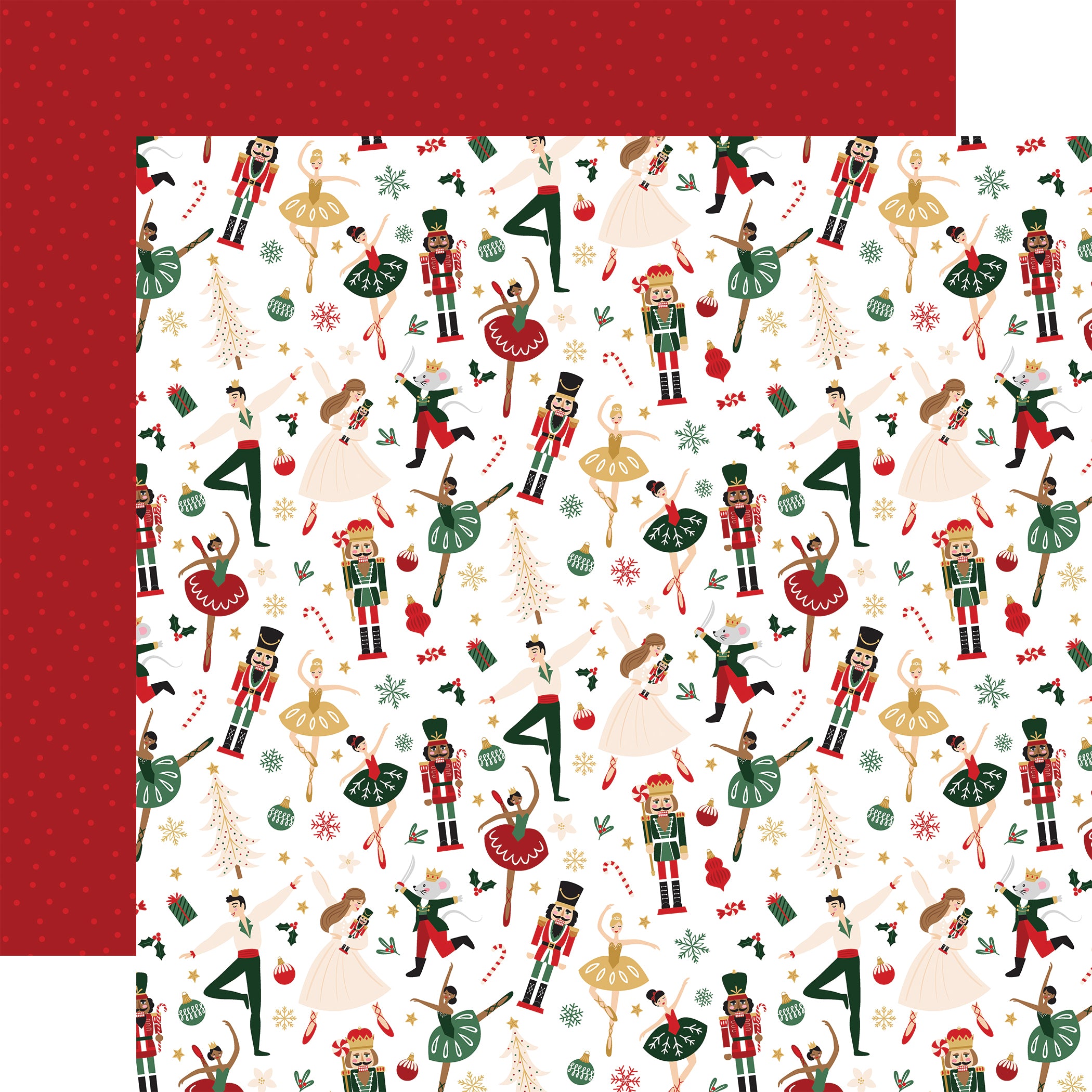 Nutcracker Christmas Scrapbook Paper & Sticker Collection Kit by Echo Park Paper - 13 Pieces