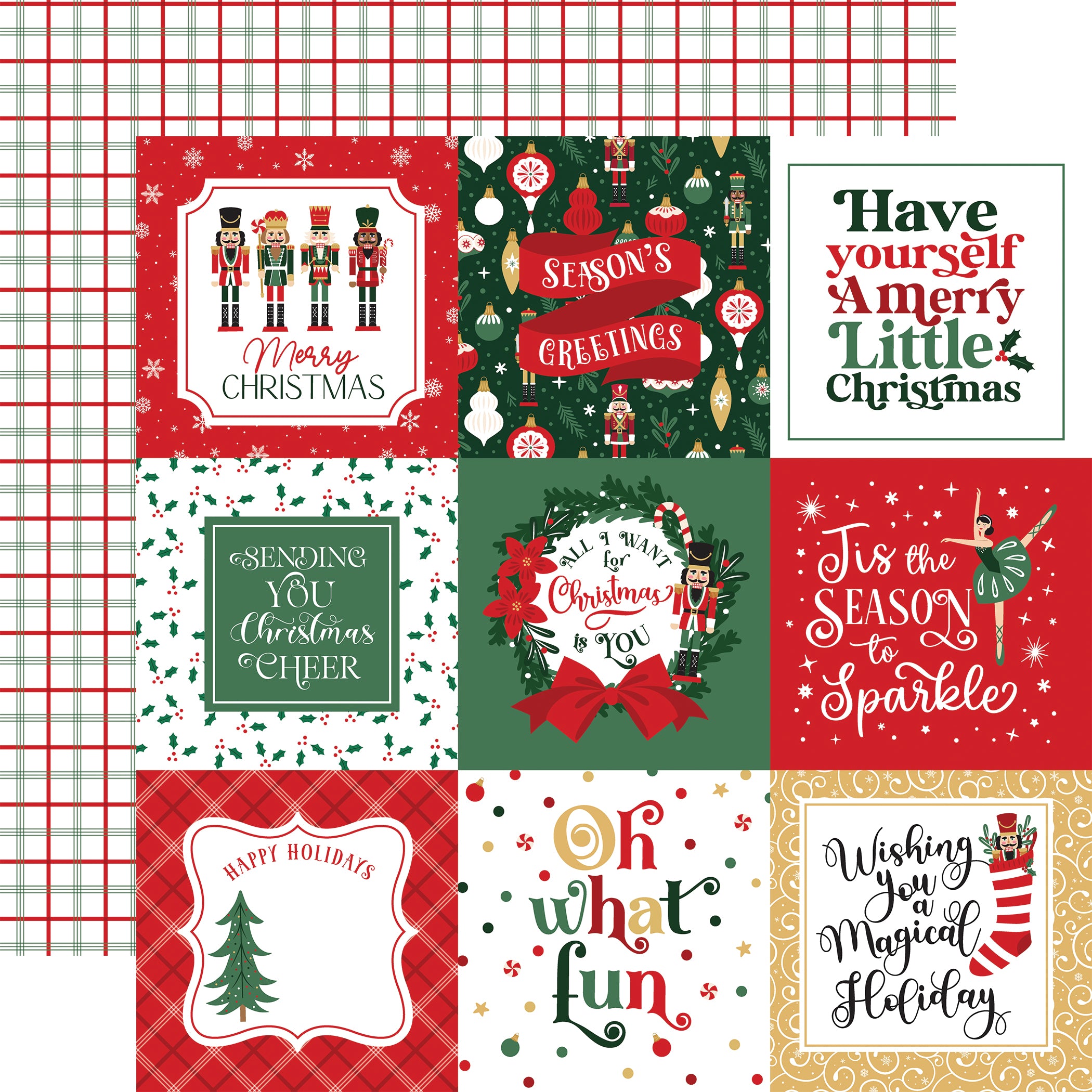 Nutcracker Christmas Scrapbook Paper & Sticker Collection Kit by Echo Park Paper - 13 Pieces