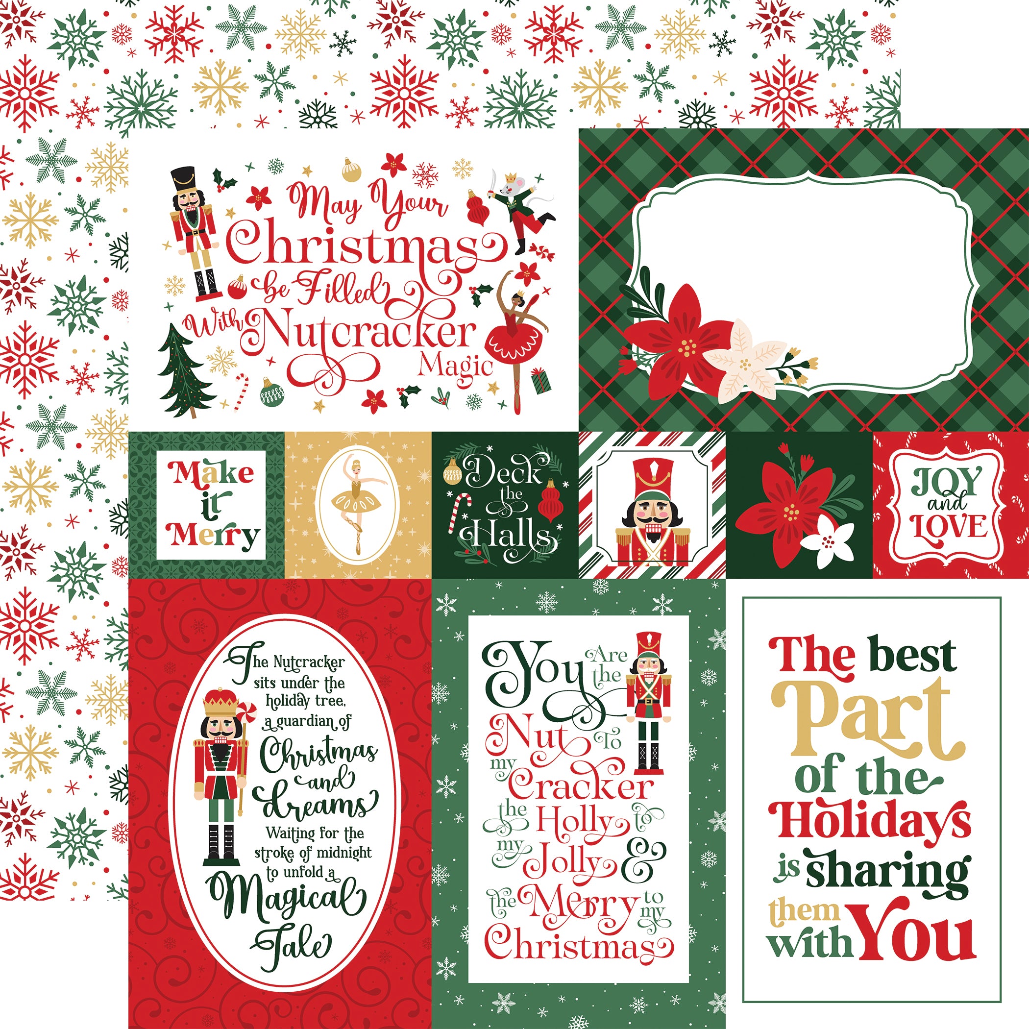 Nutcracker Christmas Scrapbook Paper & Sticker Collection Kit by Echo Park Paper - 13 Pieces