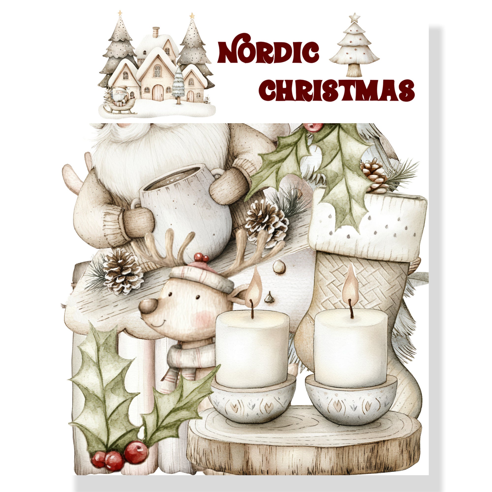 Nordic Christmas Collection Laser Cut Scrapbook Ephemera Embellishments by SSC Designs