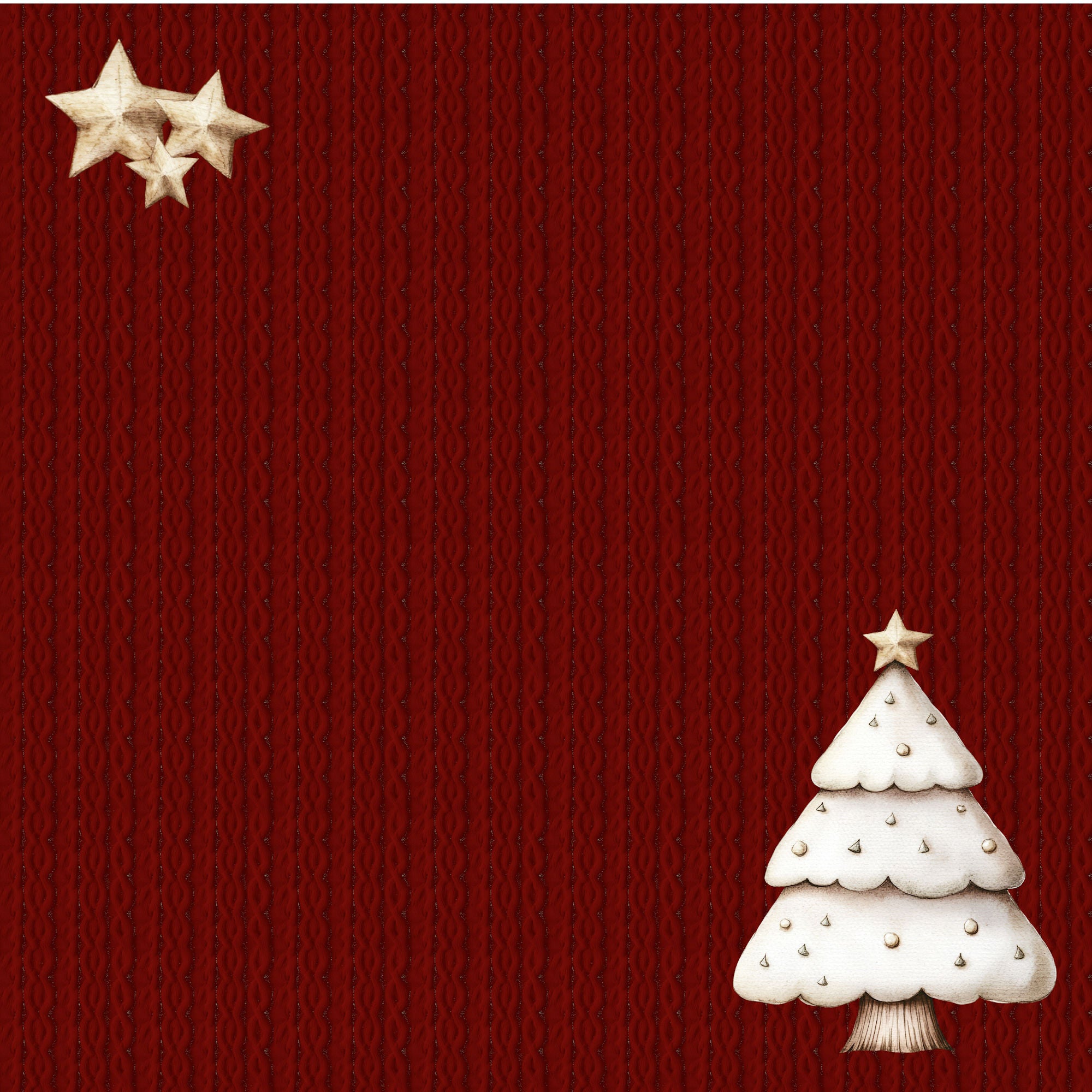 Nordic Christmas Collection O Christmas Tree 12 x 12 Double-Sided Scrapbook Paper by SSC Designs