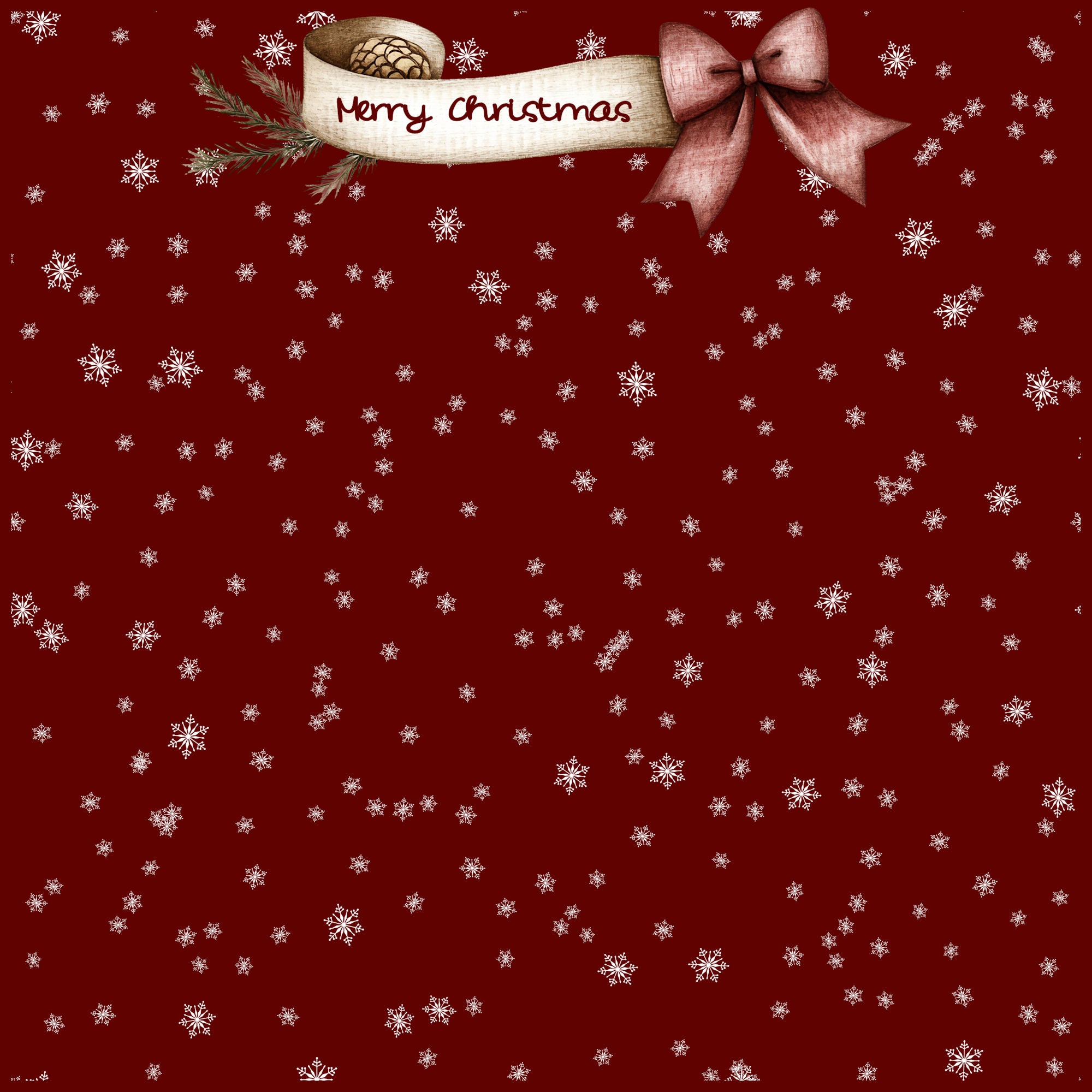 Nordic Christmas Collection Merry Christmas 12 x 12 Double-Sided Scrapbook Paper by SSC Designs
