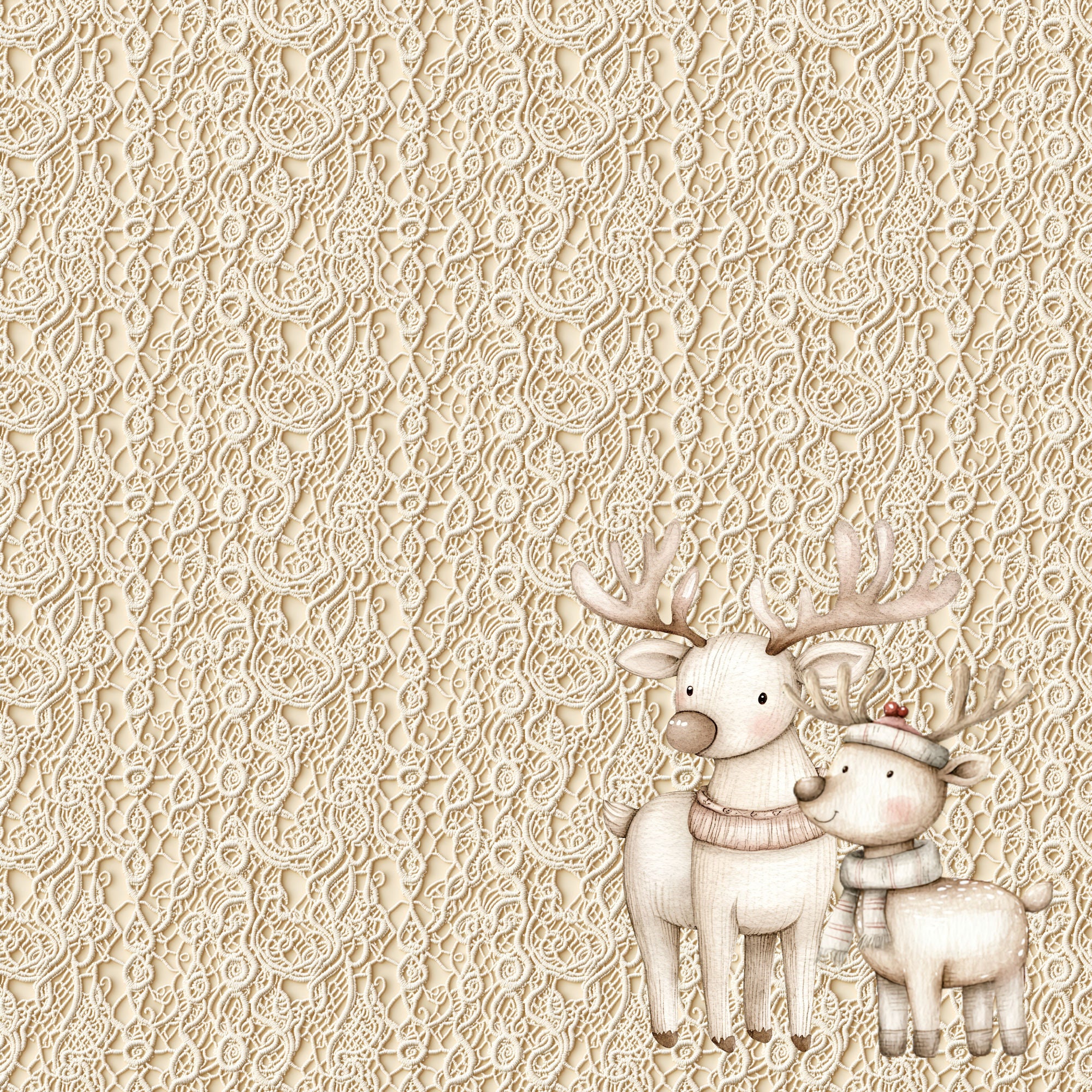 Nordic Christmas Collection Christmas Heart 12 x 12 Double-Sided Scrapbook Paper by SSC Designs