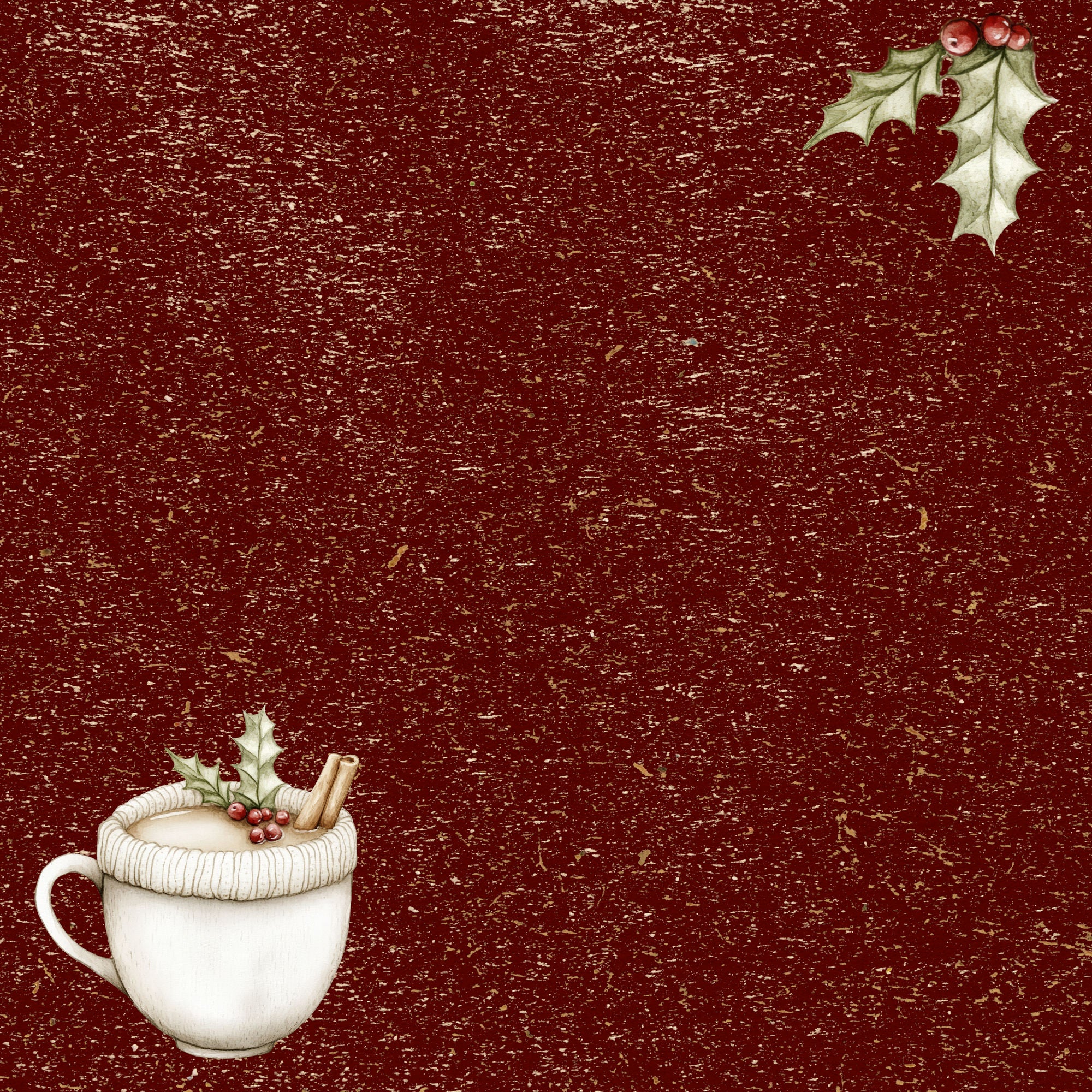 Nordic Christmas Collection Silly Santa Skiing 12 x 12 Double-Sided Scrapbook Paper by SSC Designs