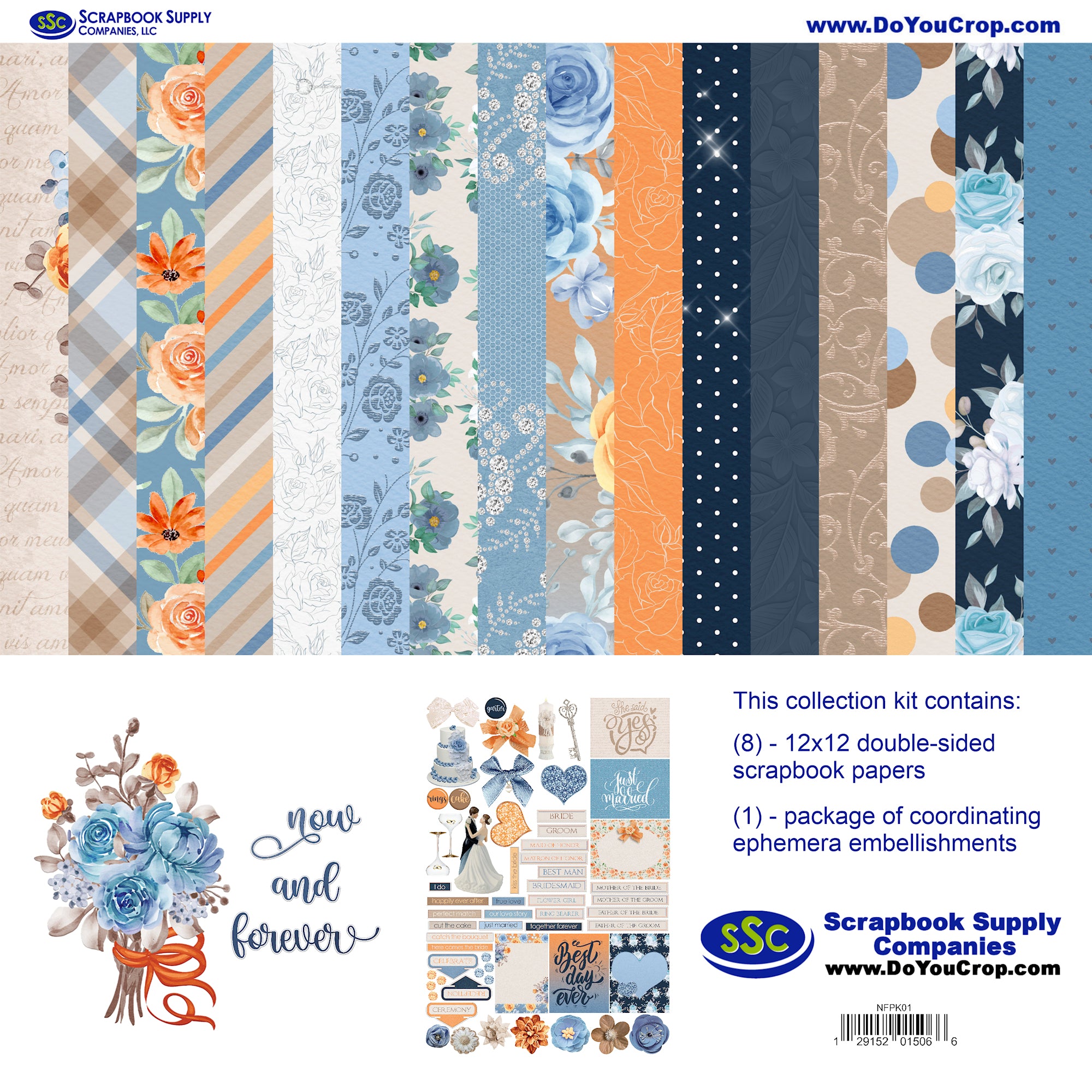 Now & Forever 12 x 12 Scrapbook Paper & Embellishment Kit by SSC Designs