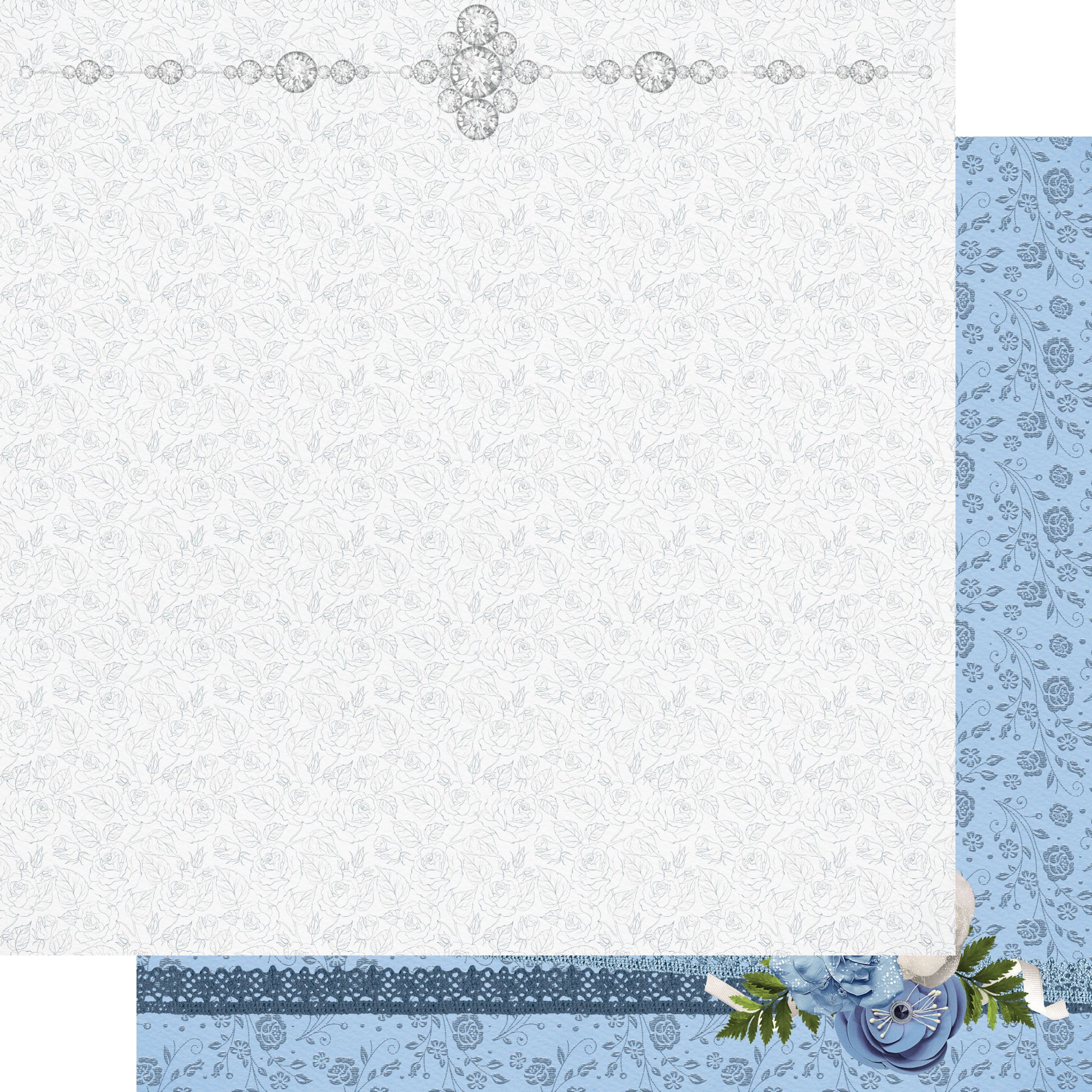 Now & Forever Collection Classic Lace 12 x 12 Double-Sided Scrapbook Paper by SSC Designs