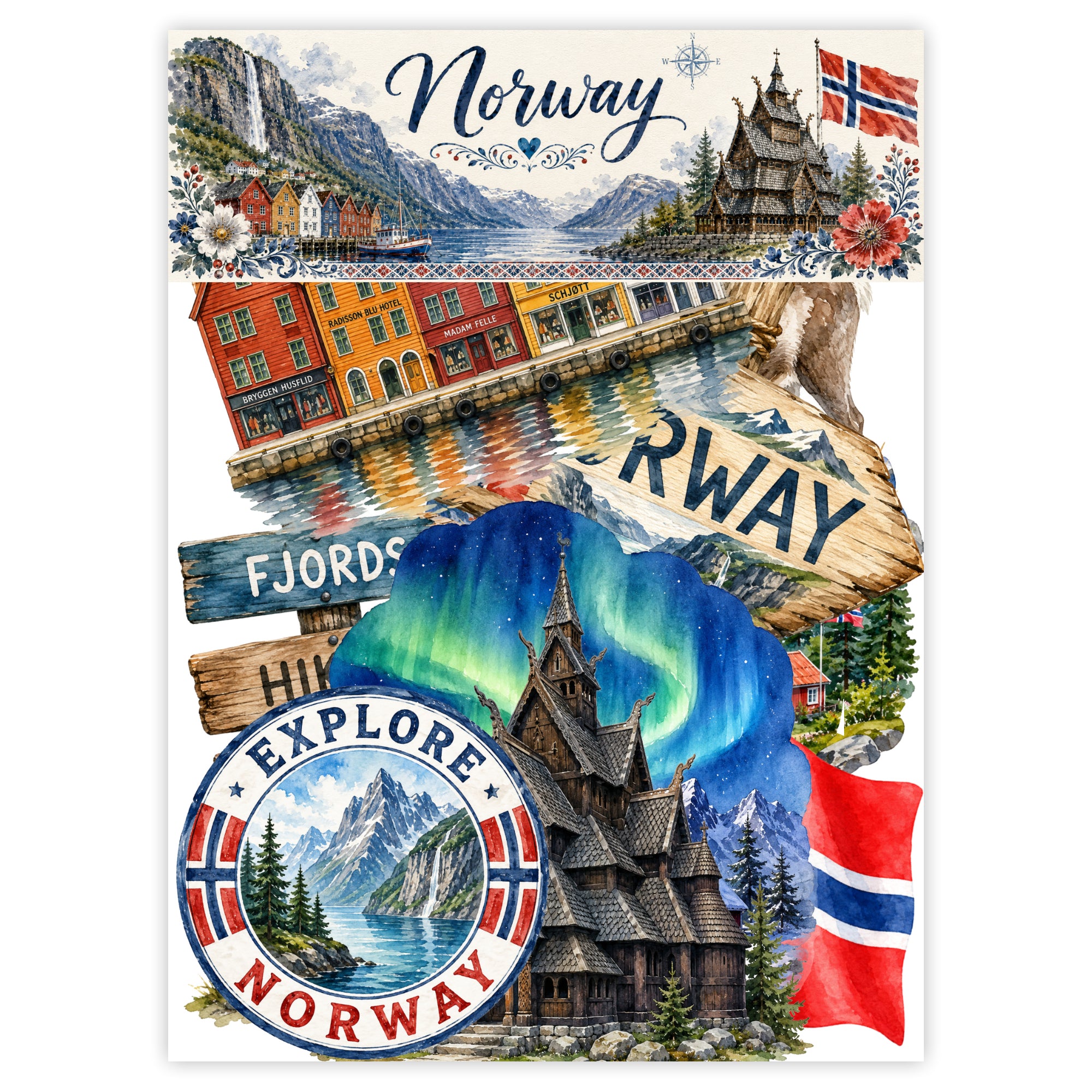 Norway Collection Laser Cut Scrapbook Ephemera Embellishments by SSC Designs