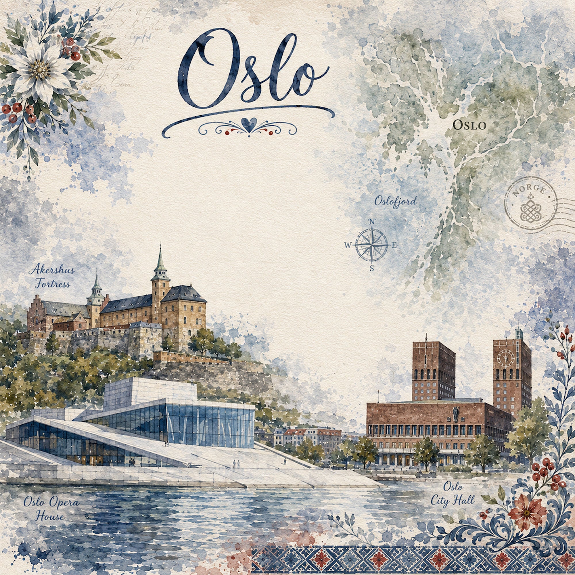 Norway Collection Oslo 12 x 12 Double-Sided Scrapbook Paper by SSC Designs