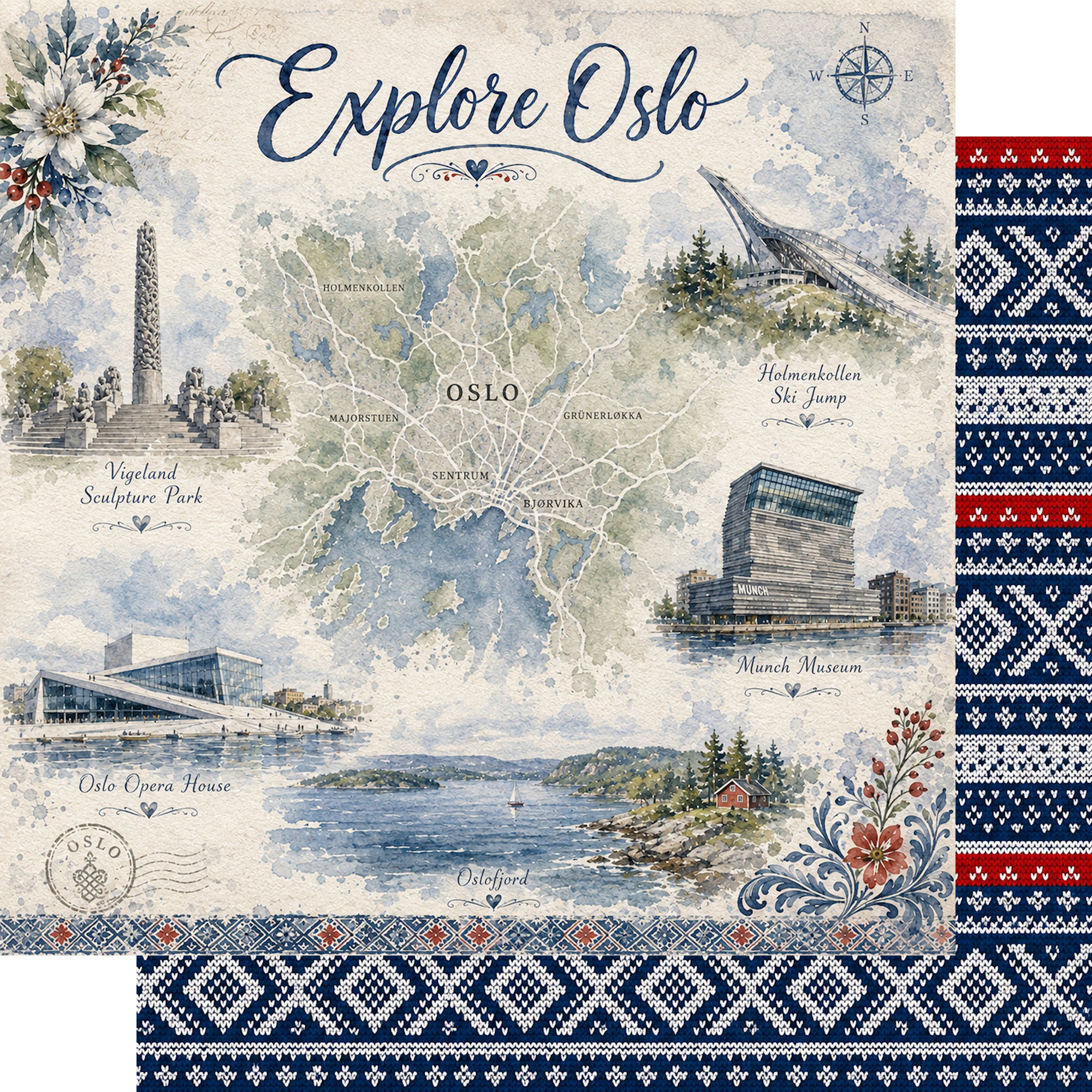 Norway 12 x 12 Scrapbook Paper & Embellishment Kit by SSC Designs