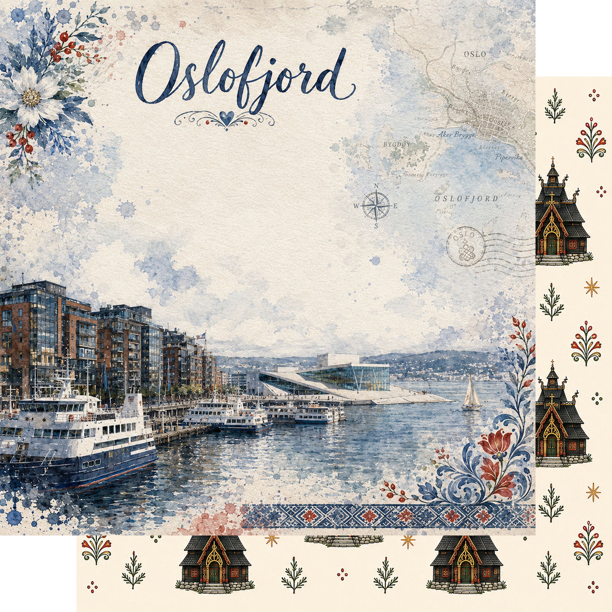 Norway 12 x 12 Scrapbook Paper & Embellishment Kit by SSC Designs
