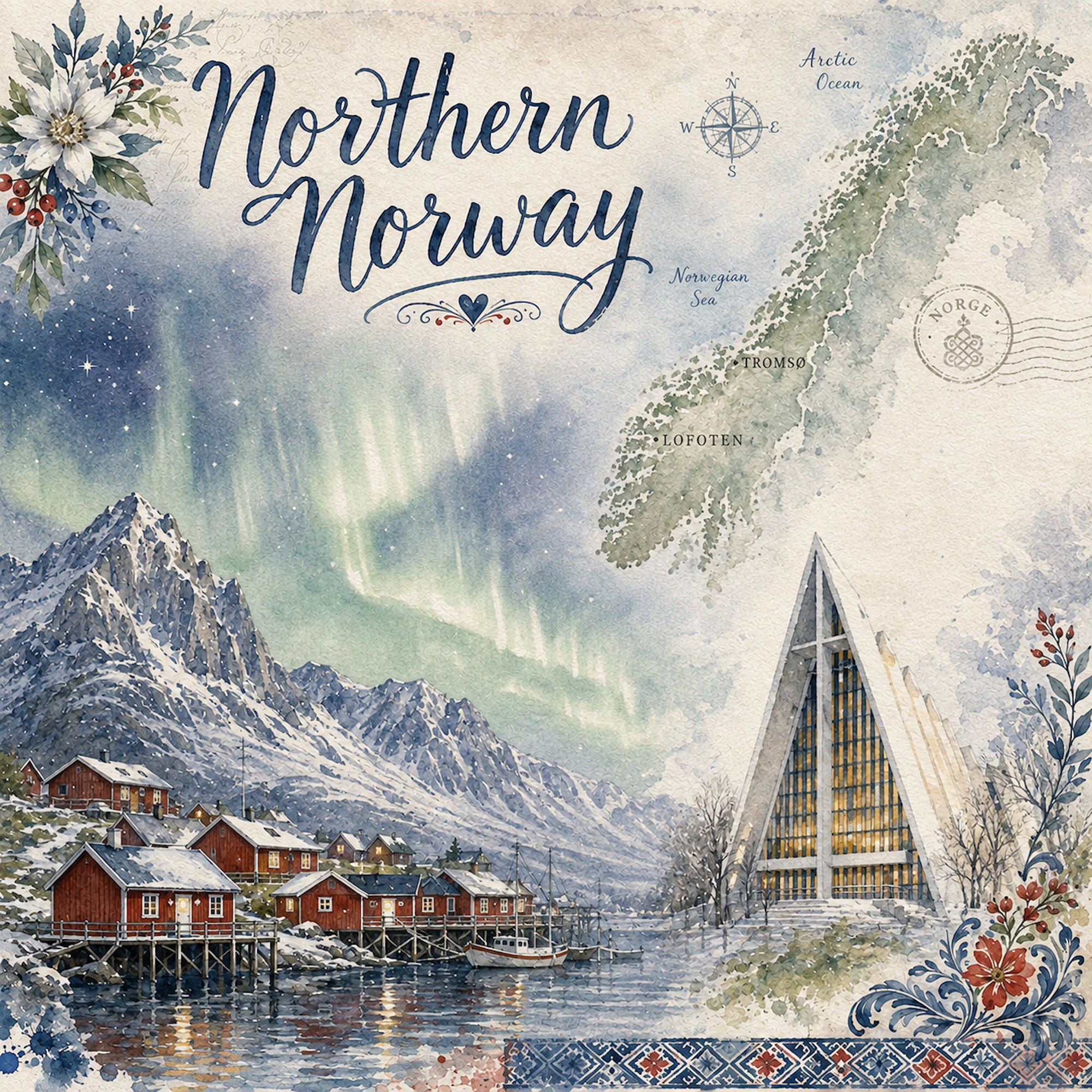 Norway Collection Northern Norway 12 x 12 Double-Sided Scrapbook Paper by SSC Designs