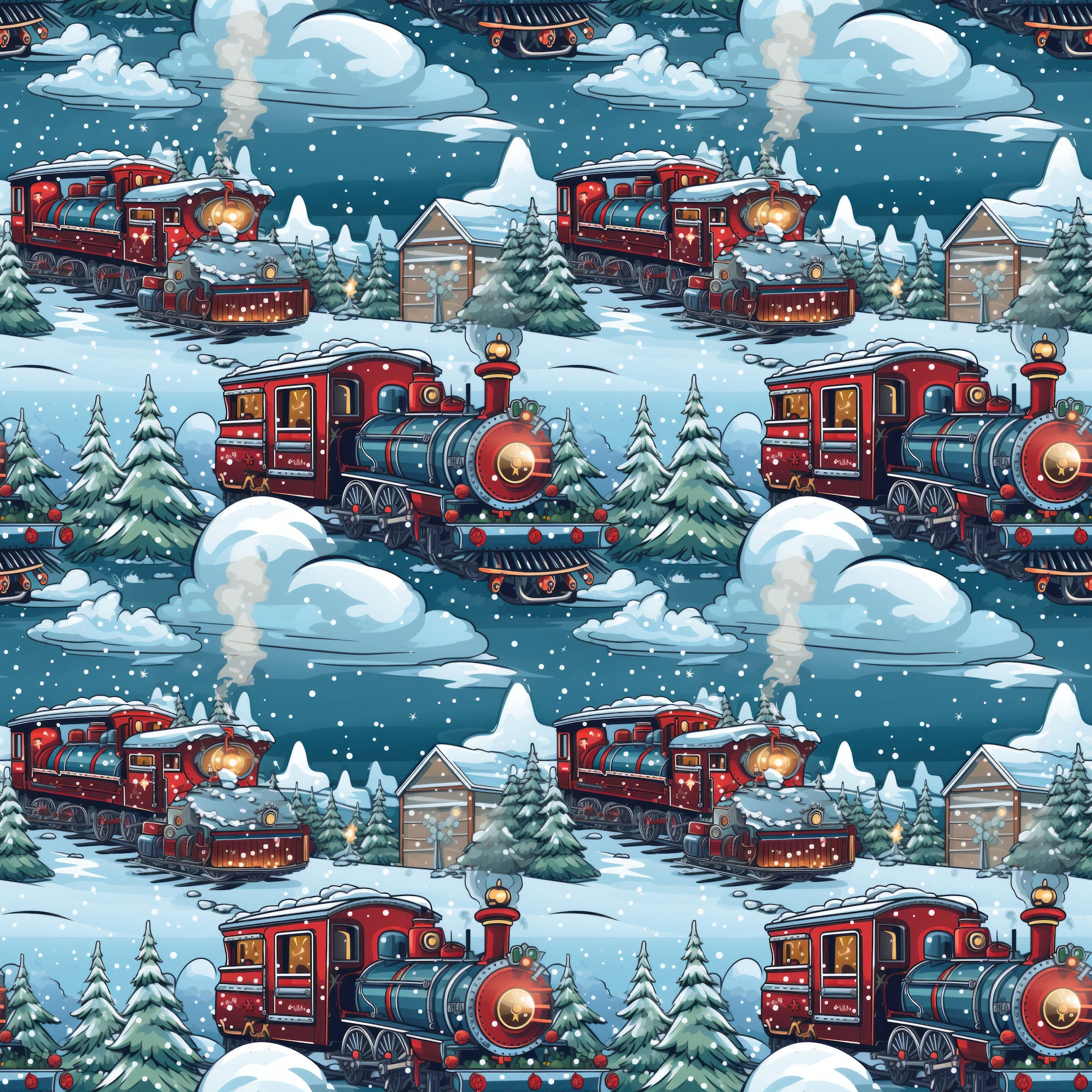 North Pole Express Collection North Pole Express 12 x 12 Double-Sided Scrapbook Paper by SSC Designs (Copy)