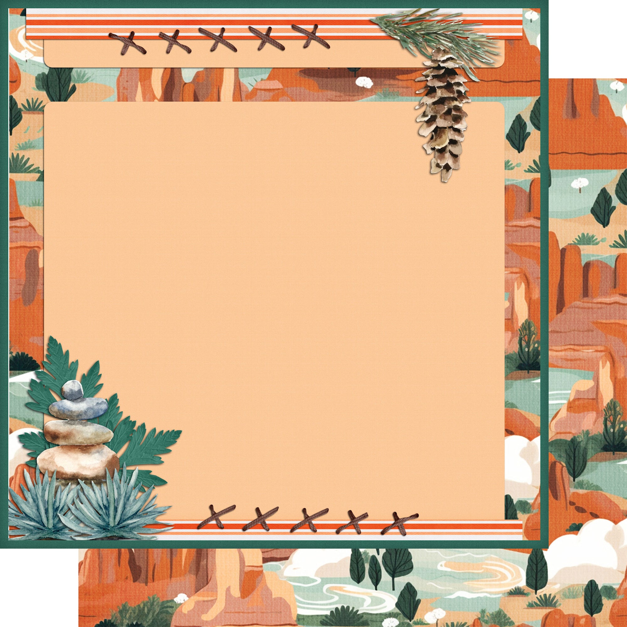 National Parks Collection Mountain Collage 12 x 12 Double-Sided Scrapbook Paper by SSC Designs