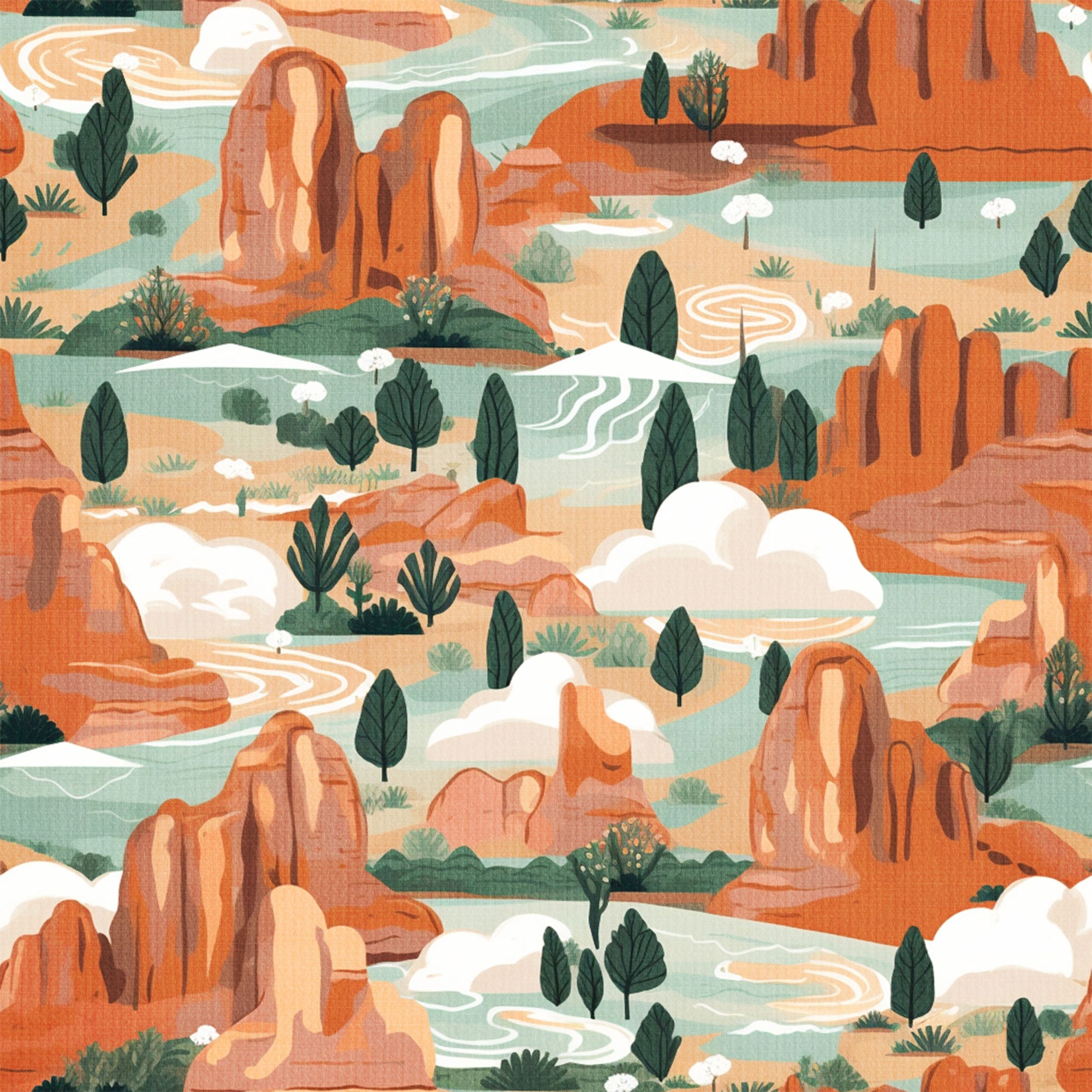 National Parks Collection Mountain Collage 12 x 12 Double-Sided Scrapbook Paper by SSC Designs