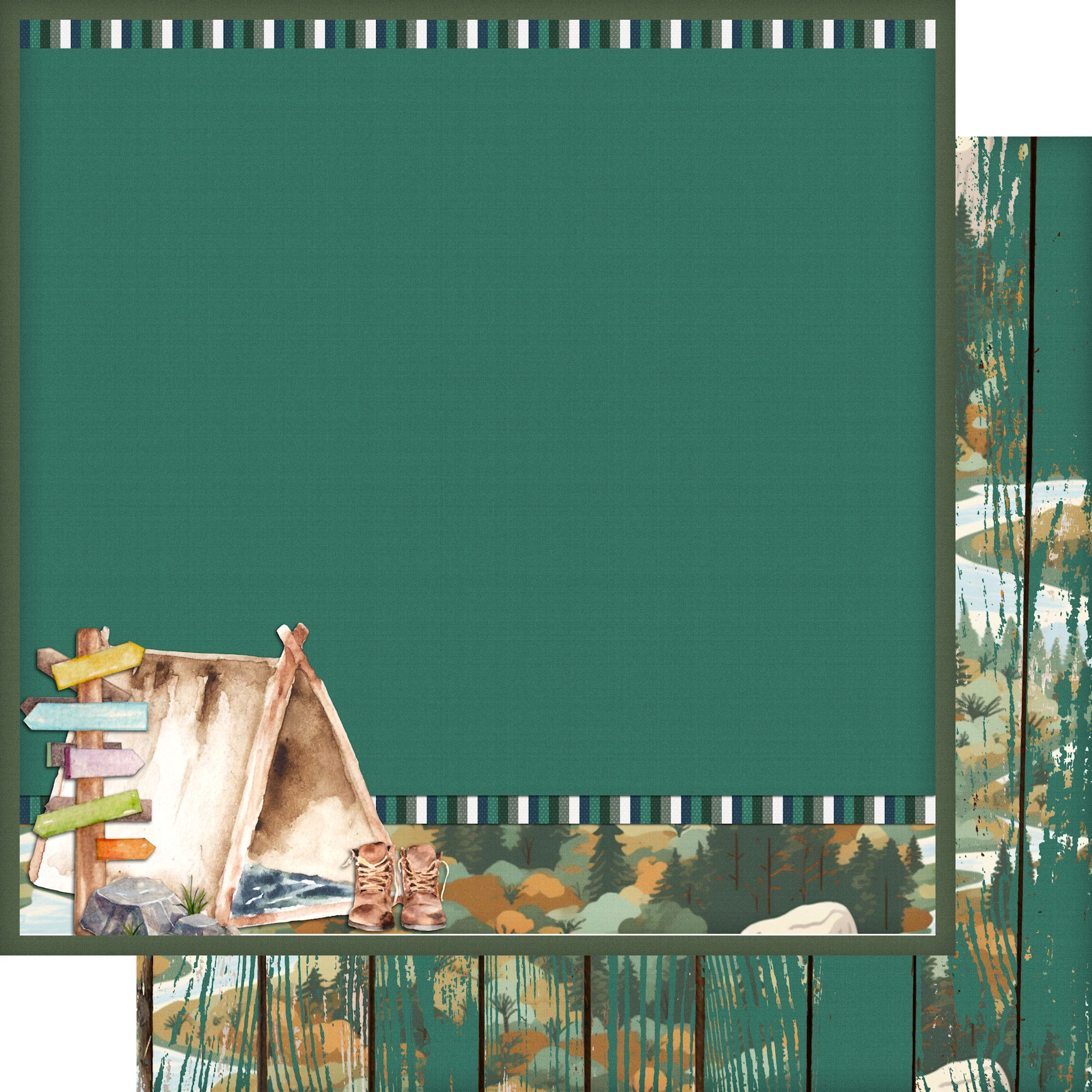 National Parks Collection Camping Collage 12 x 12 Double-Sided Scrapbook Paper by SSC Designs
