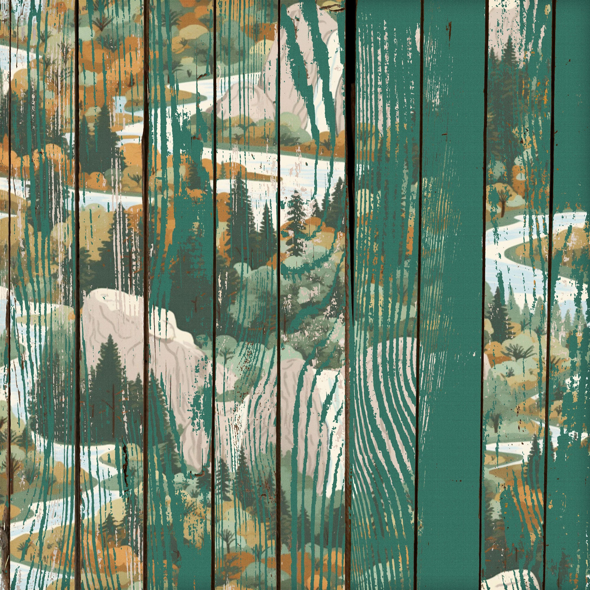 National Parks Collection Camping Collage 12 x 12 Double-Sided Scrapbook Paper by SSC Designs