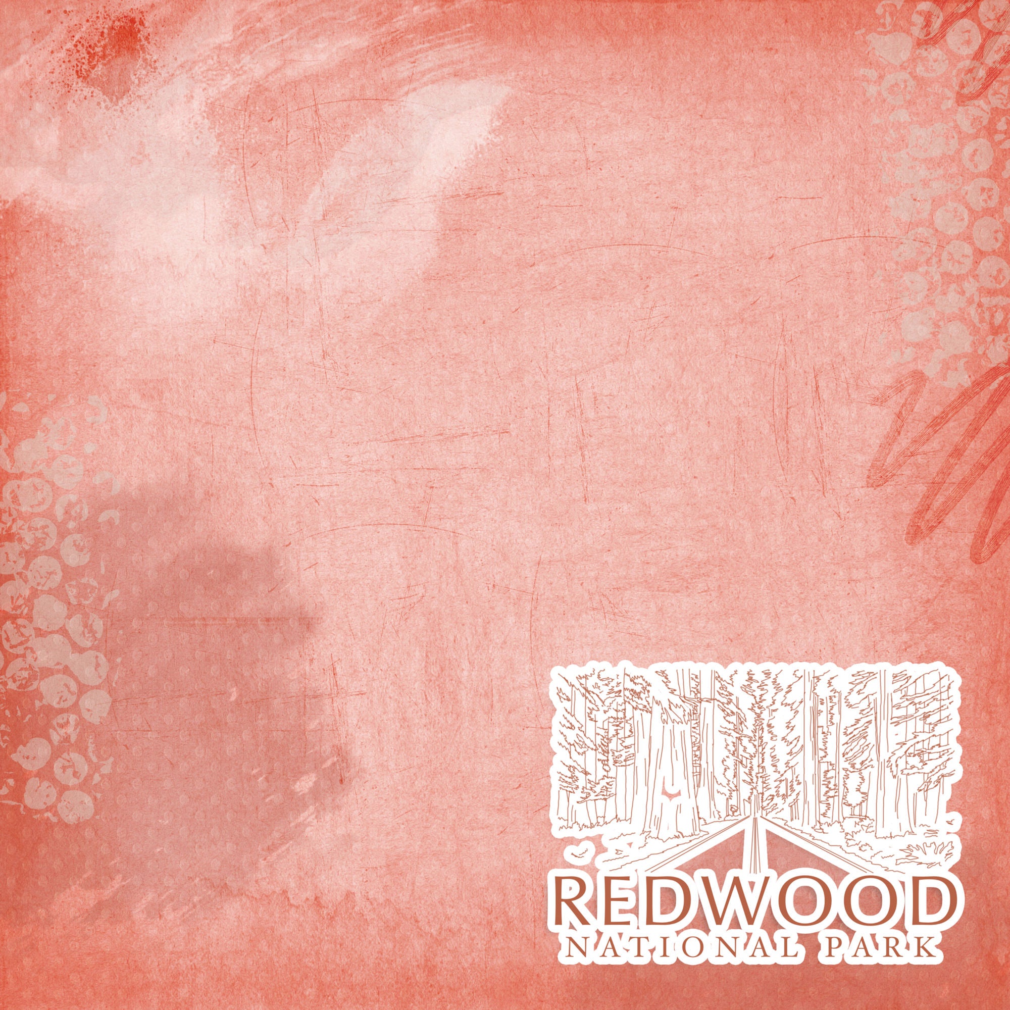 National Parks Collection Redwood National Park 12 x 12 Double-Sided Scrapbook Paper by SSC Designs
