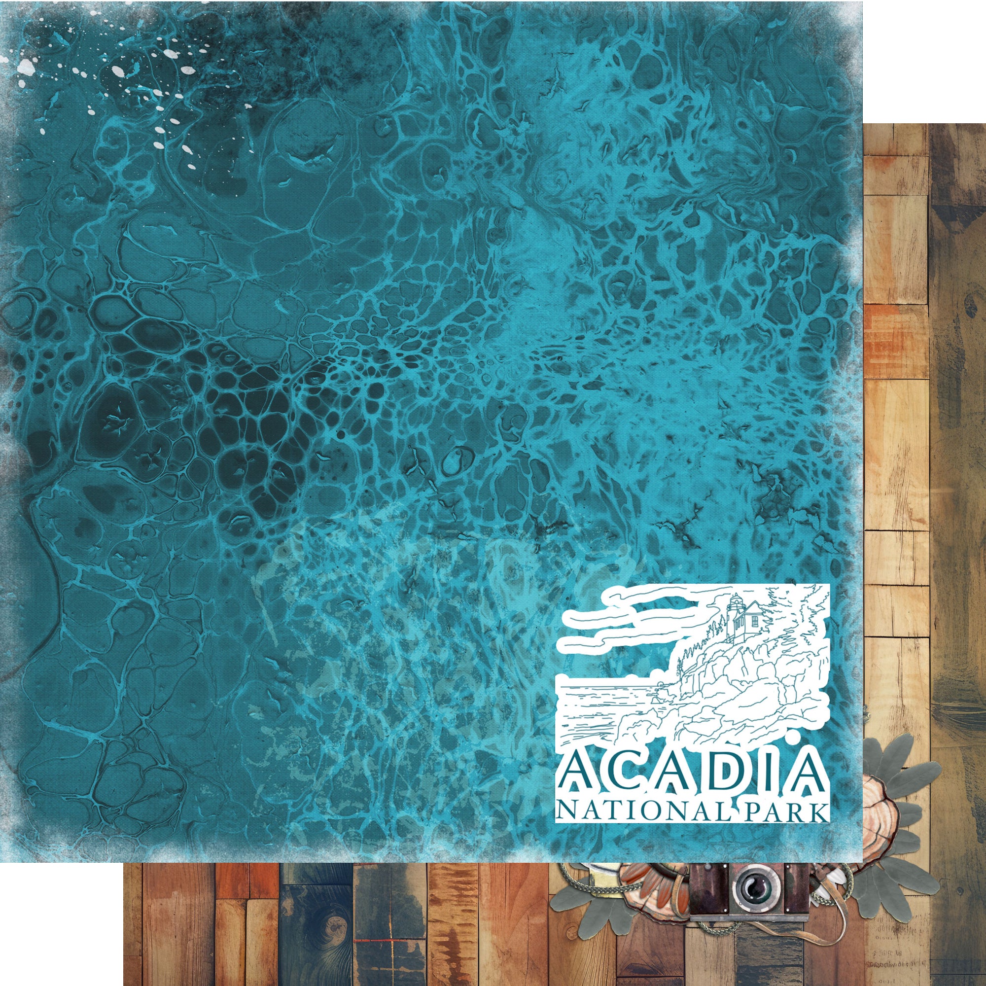 National Parks Collection Acadia National Park 12 x 12 Double-Sided Scrapbook Paper by SSC Designs