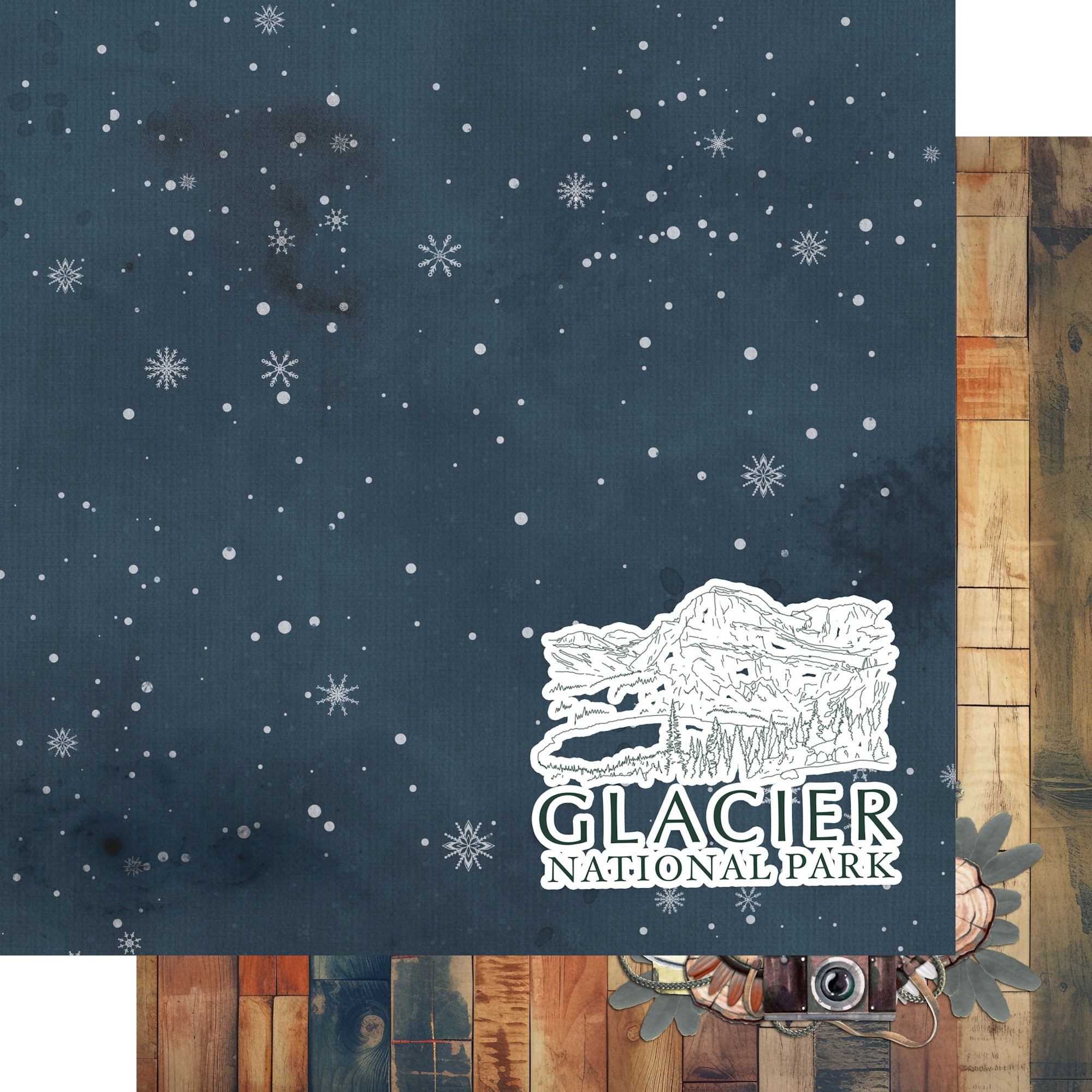 National Parks Collection Glacier National Park 12 x 12 Double-Sided Scrapbook Paper by SSC Designs