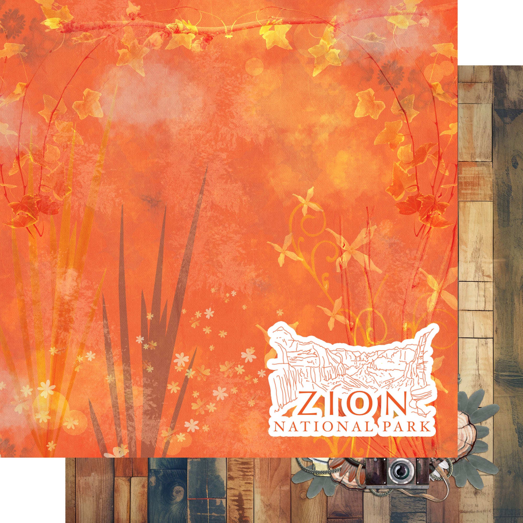 National Parks Collection Zion National Park 12 x 12 Double-Sided Scrapbook Paper by SSC Designs