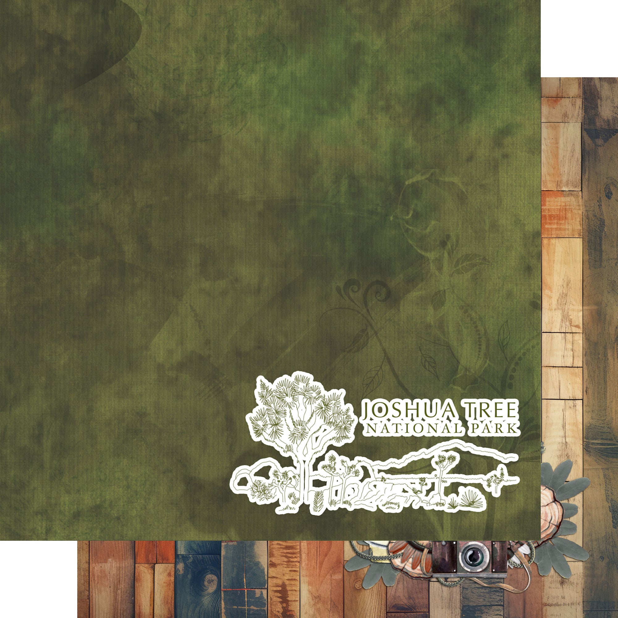 National Parks Collection Joshua Tree National Park 12 x 12 Double-Sided Scrapbook Paper by SSC Designs