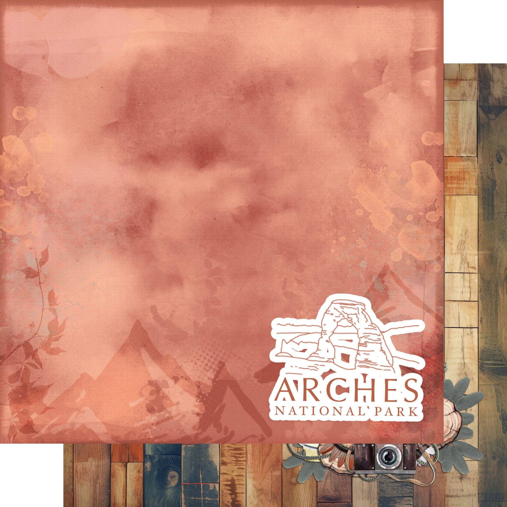 National Parks Collection Arches National Park 12 x 12 Double-Sided Scrapbook Paper by SSC Designs