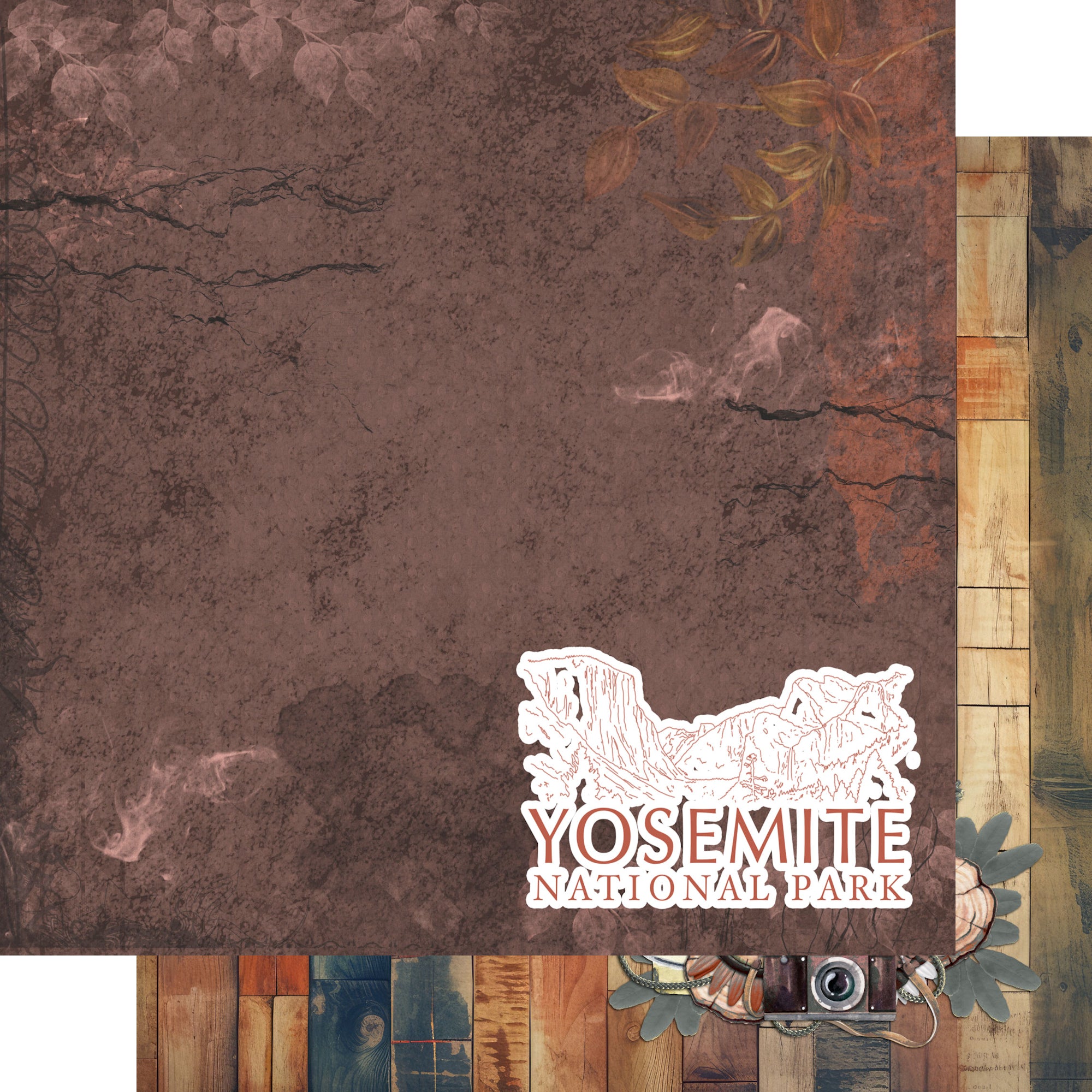 National Parks Collection Yosemite National Park 12 x 12 Double-Sided Scrapbook Paper by SSC Designs