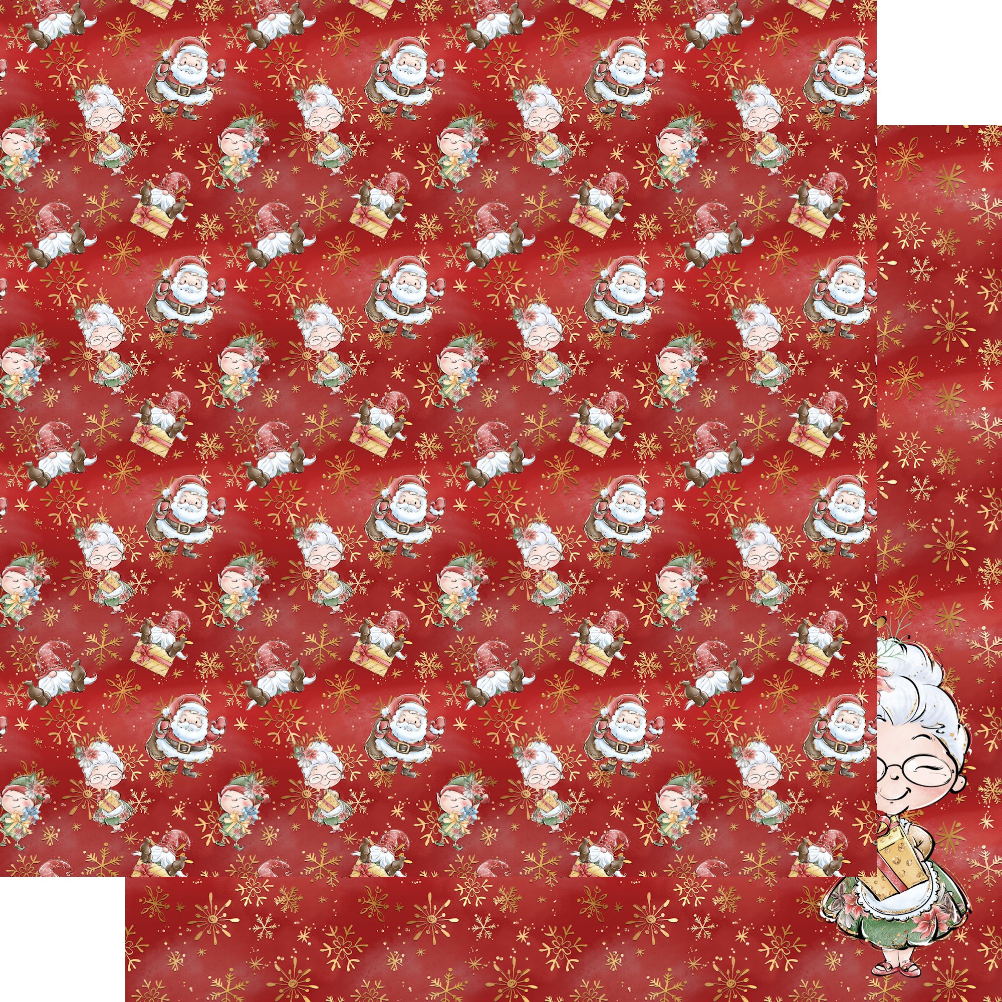 North Pole Collection Sweet Mrs. Claus 12 x 12 Double-Sided Scrapbook Paper by SSC Designs