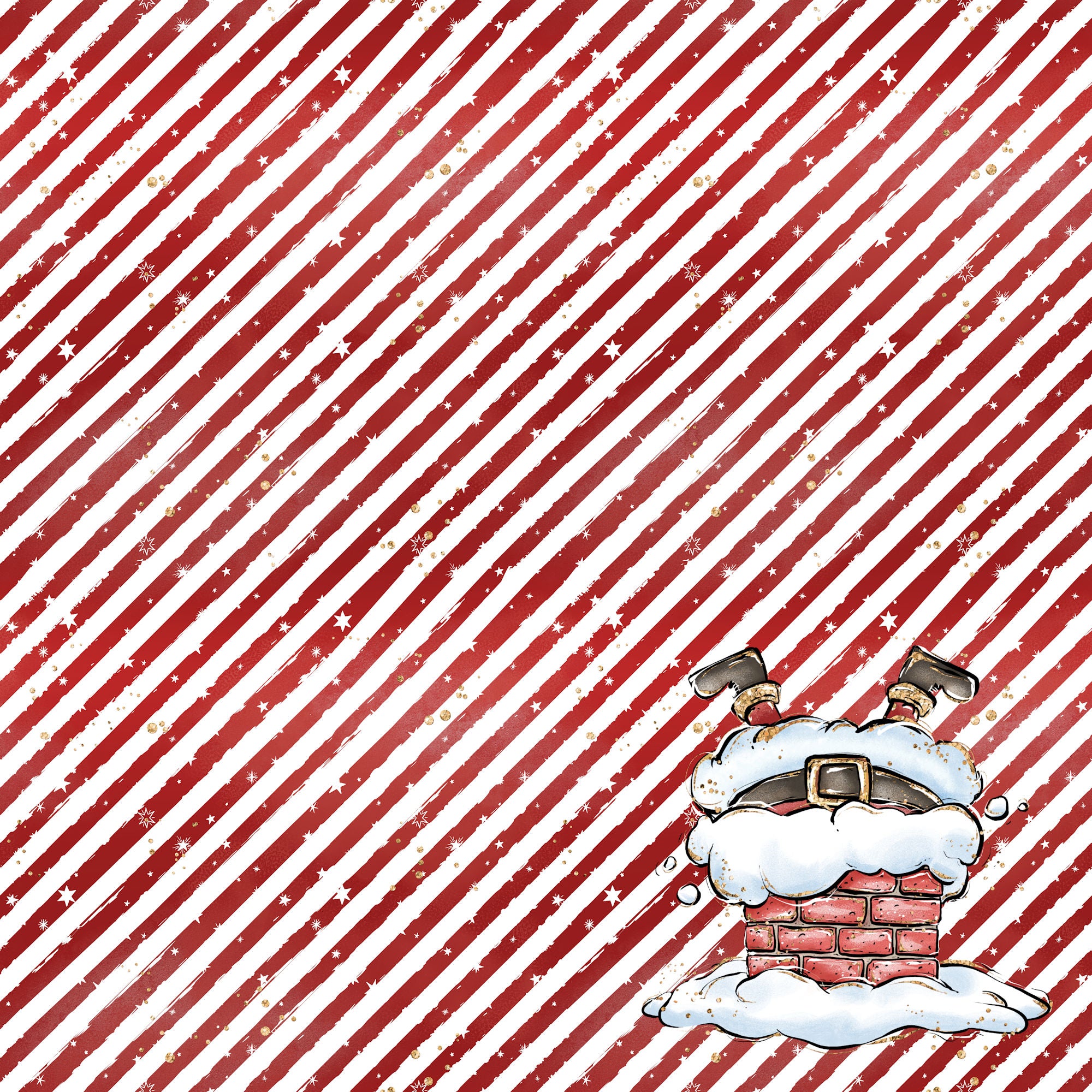 North Pole Collection Those Darn Chimneys 12 x 12 Double-Sided Scrapbook Paper by SSC Designs