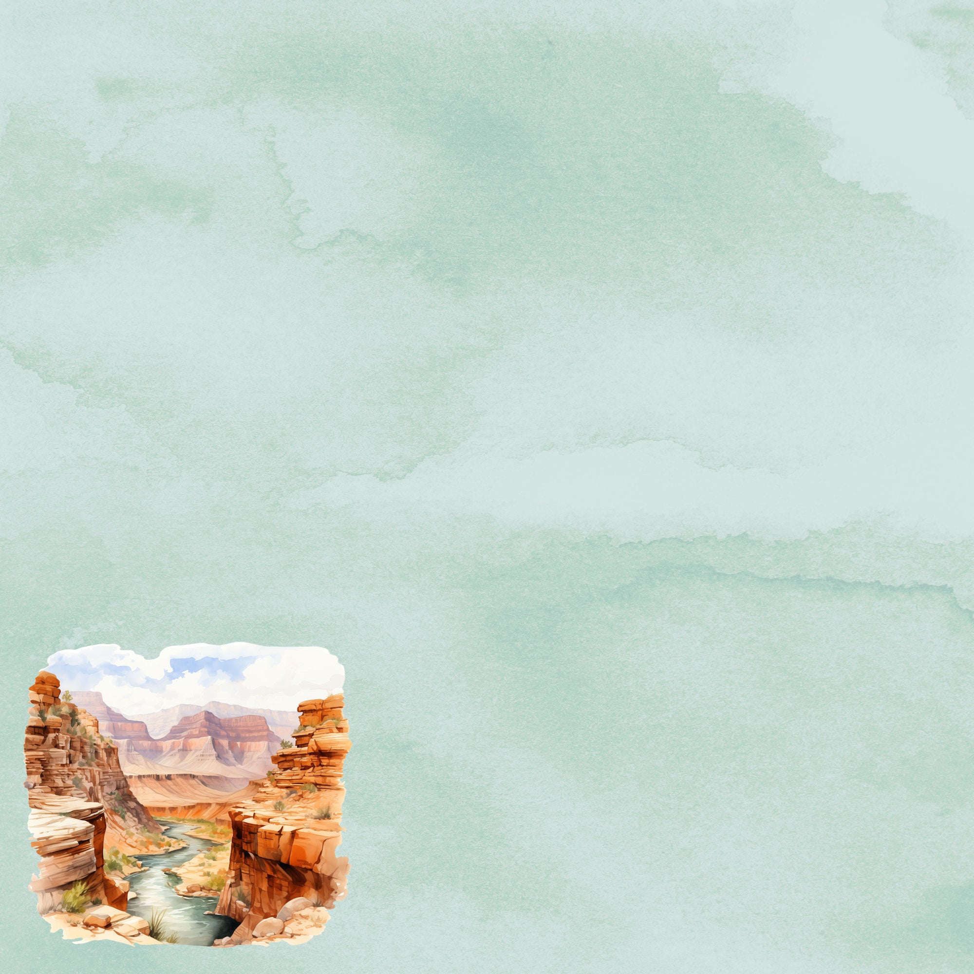 National Parks Collection Colorado River 12 x 12 Double-Sided Scrapbook Paper by SSC Designs