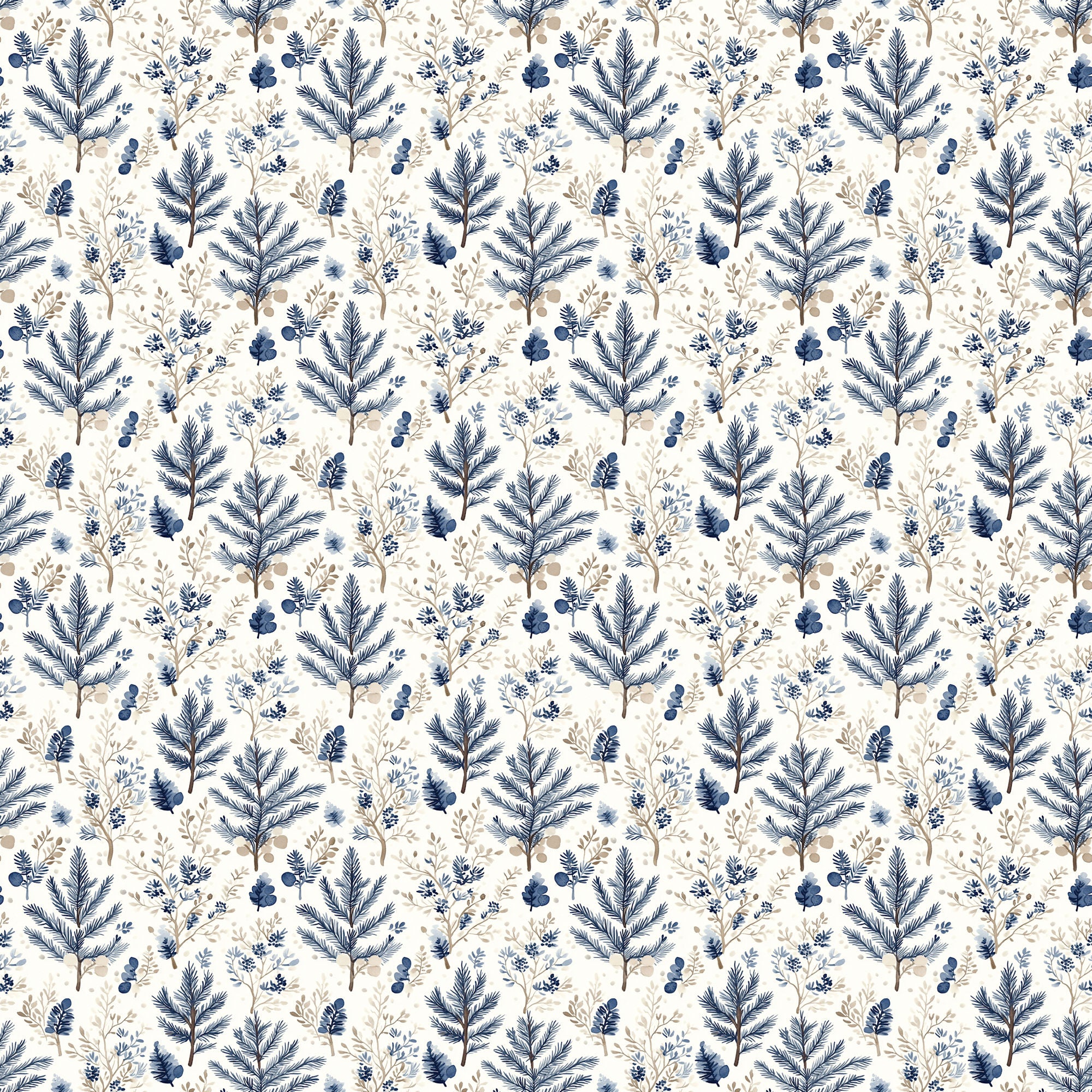 Nordic Winter Collection Frosted Pines 12 x 12 Double-Sided Scrapbook Paper by SSC Designs