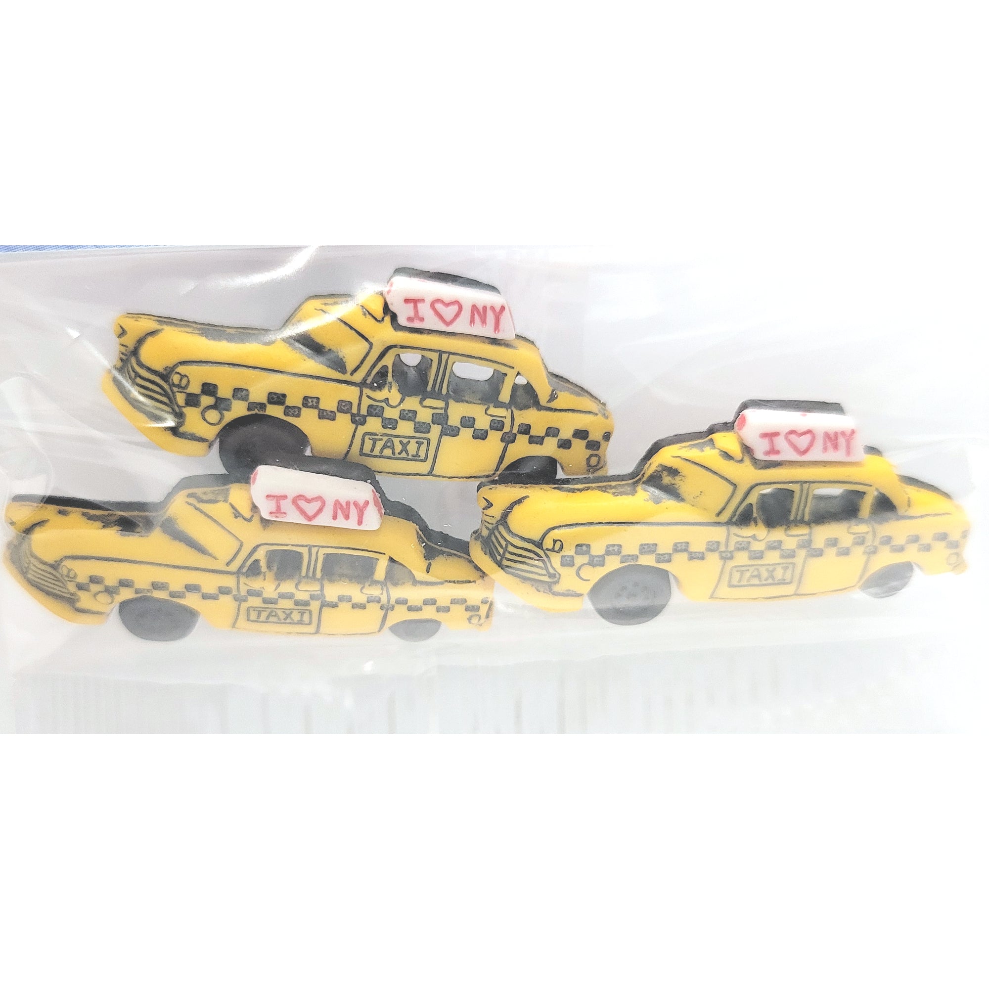 Dress It Up Collection Yellow Taxi Scrapbook Button Embellishments