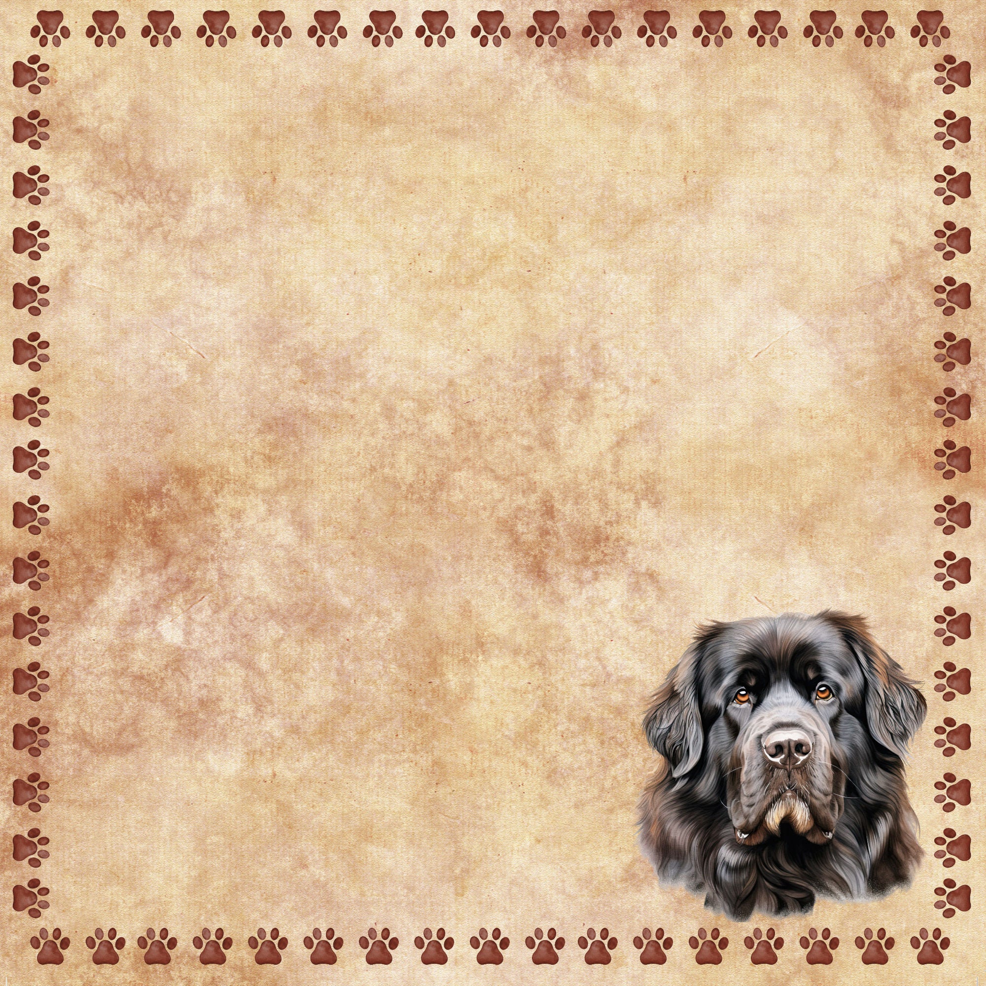 Dog Breeds Collection Newfoundland 12 x 12 Double-Sided Scrapbook Paper by SSC Designs