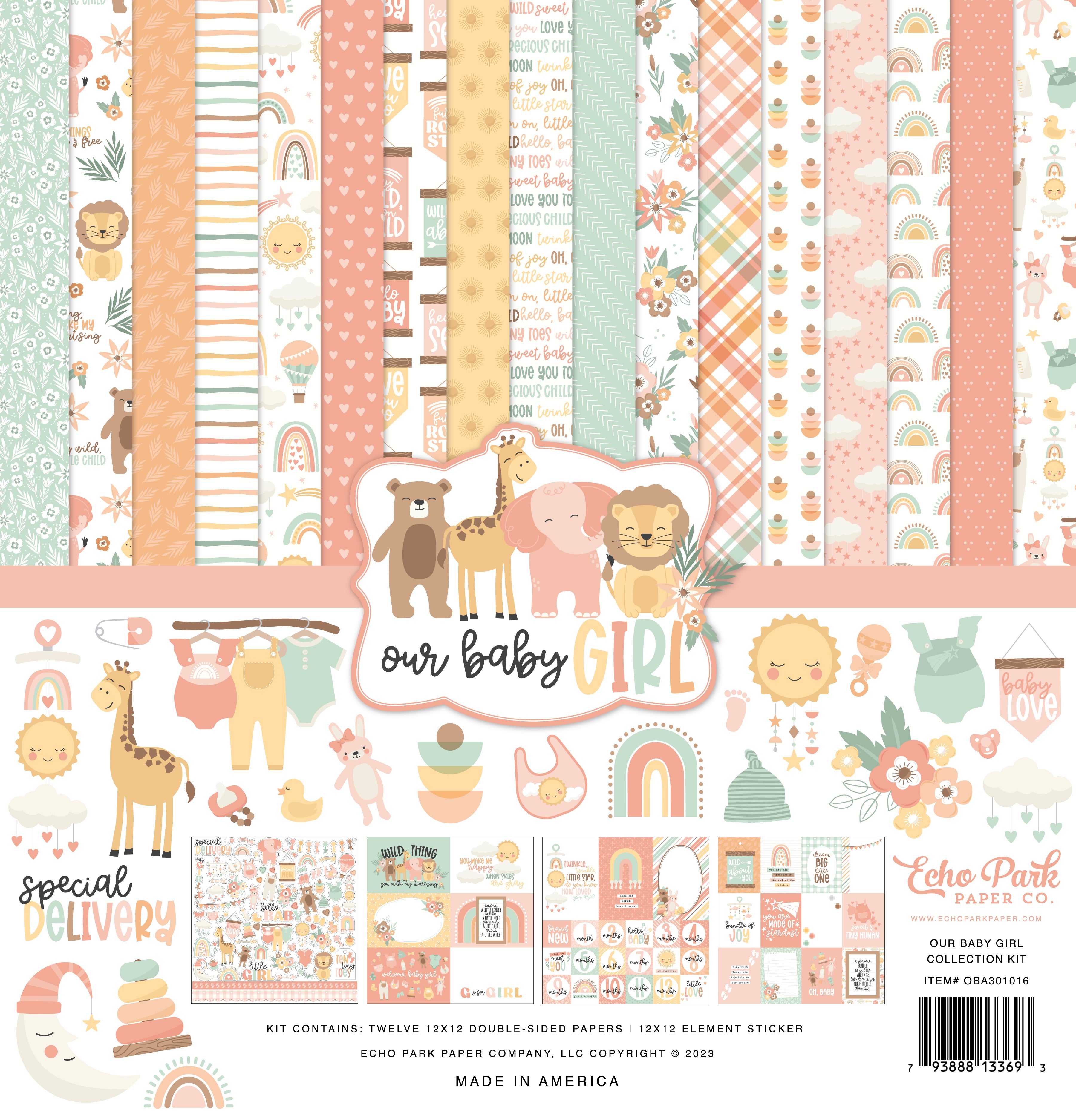 Our Baby Girl Collection 12 x 12 Scrapbook Collection Kit by Echo Park Paper