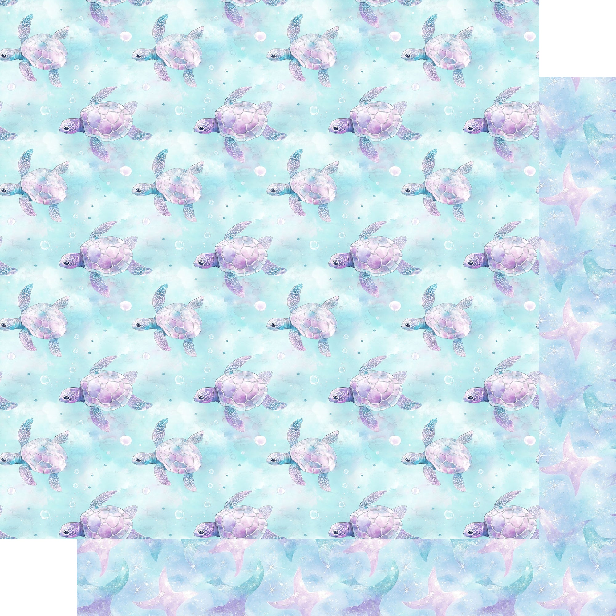 Ocean Serenity Collection Sea Turtles 12 x 12 Double-Sided Scrapbook Paper by SSC Designs