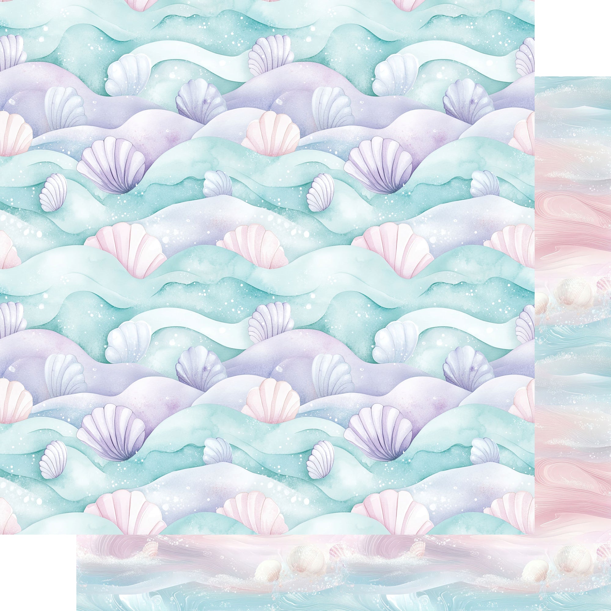 Ocean Serenity Collection Waves 12 x 12 Double-Sided Scrapbook Paper by SSC Designs