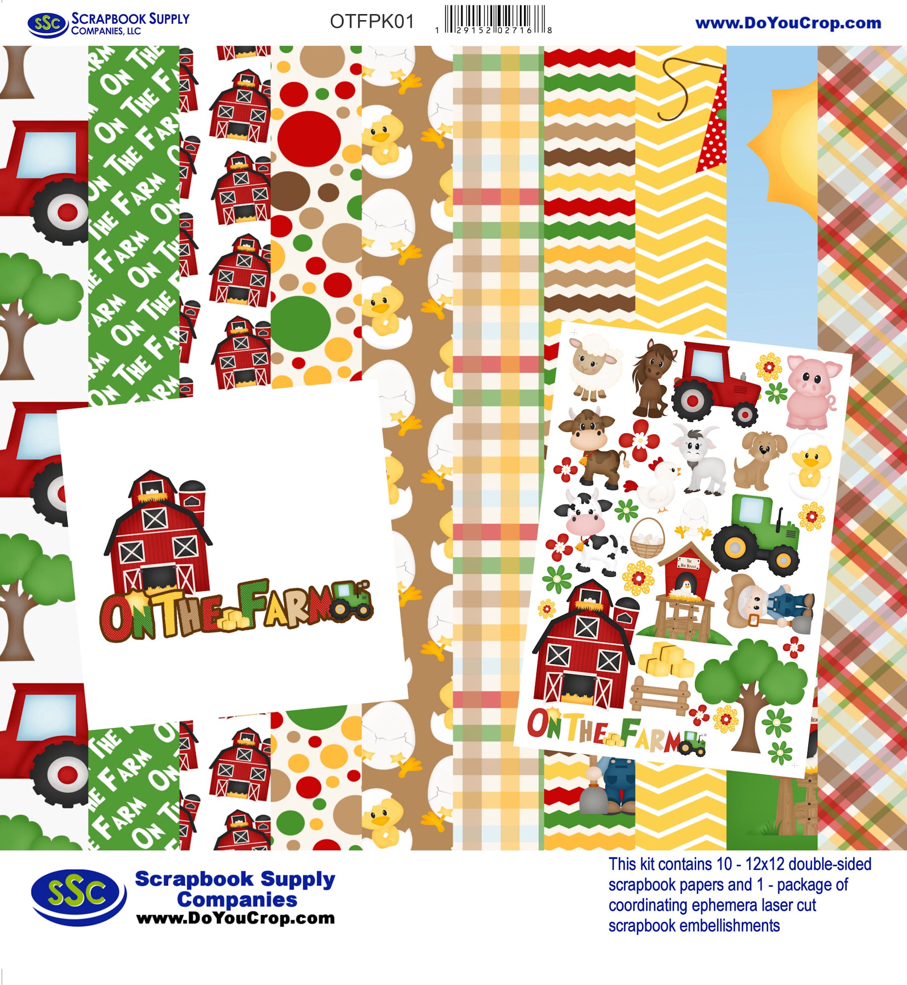 On The Farm 12 x 12 Scrapbook Paper & Embellishment Kit by SSC Designs