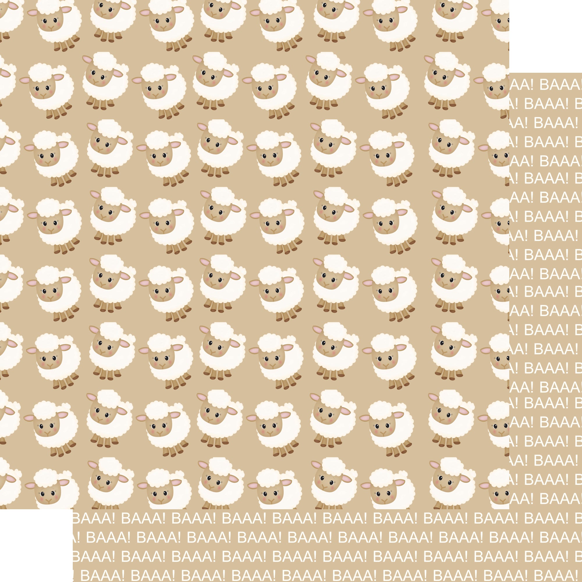 On The Farm Collection A Little Sheepish 12 x 12 Double-Sided Scrapbook Paper by SSC Designs