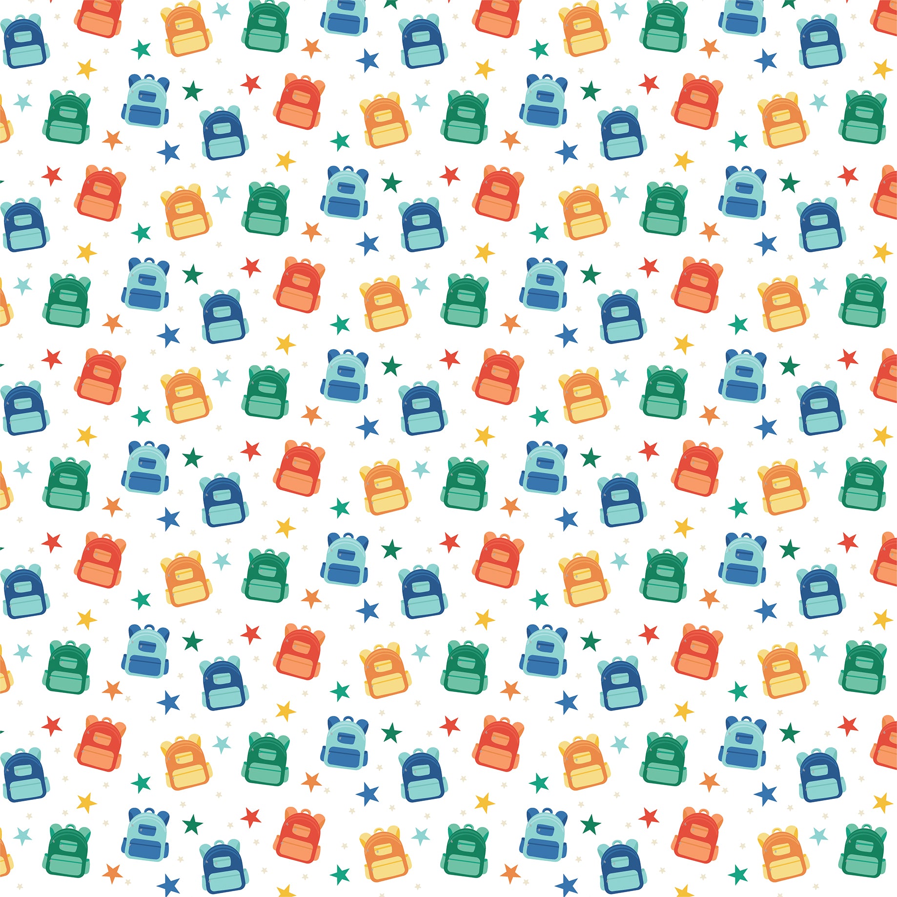 Off to School Collection Star Backpack 12 x 12 Double-Sided Scrapbook Paper by Echo Park Paper