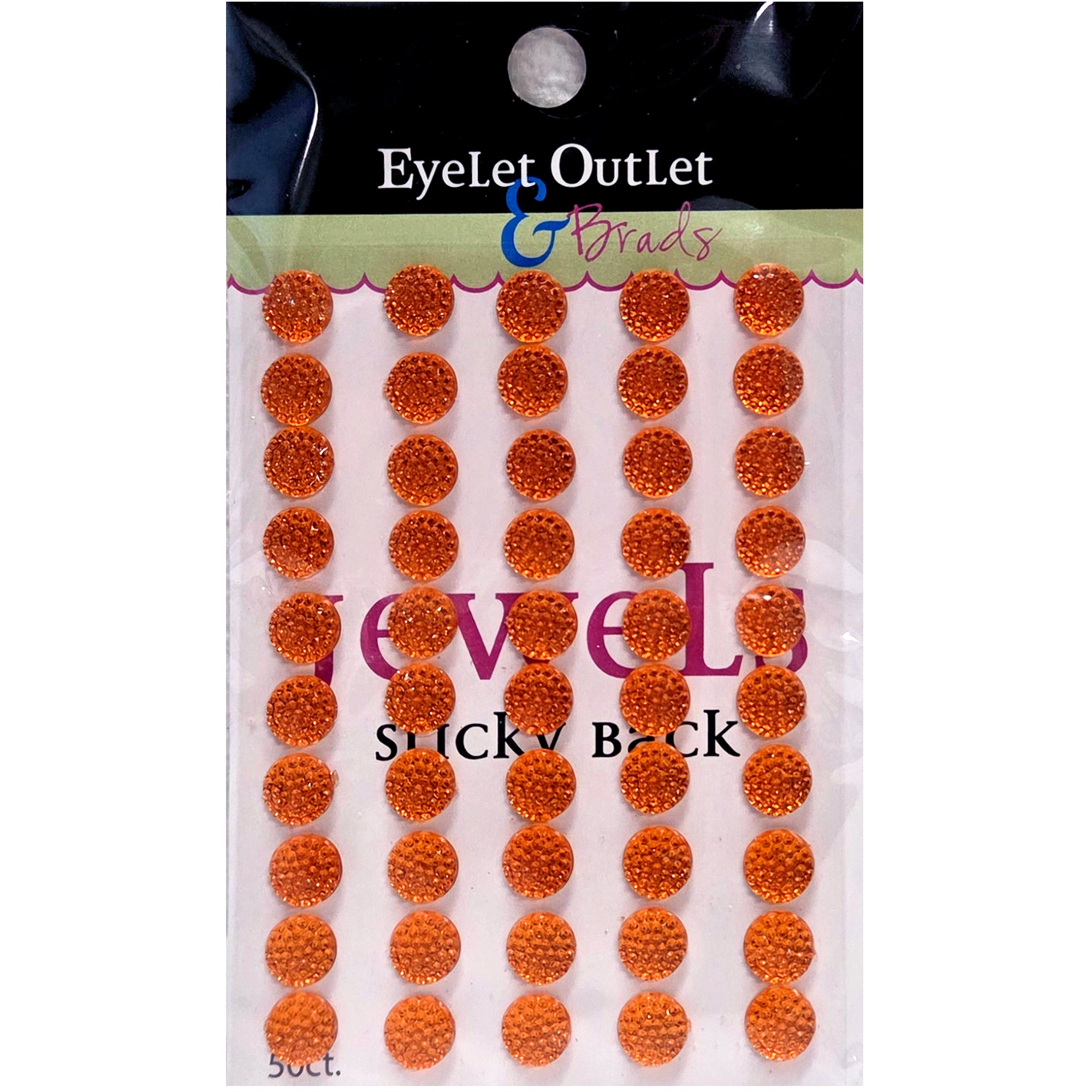 Our Brads Need Friends Collection Orange Chunky Self-Adhesive Scrapbook Bling by Eyelet Outlet - 50 Count