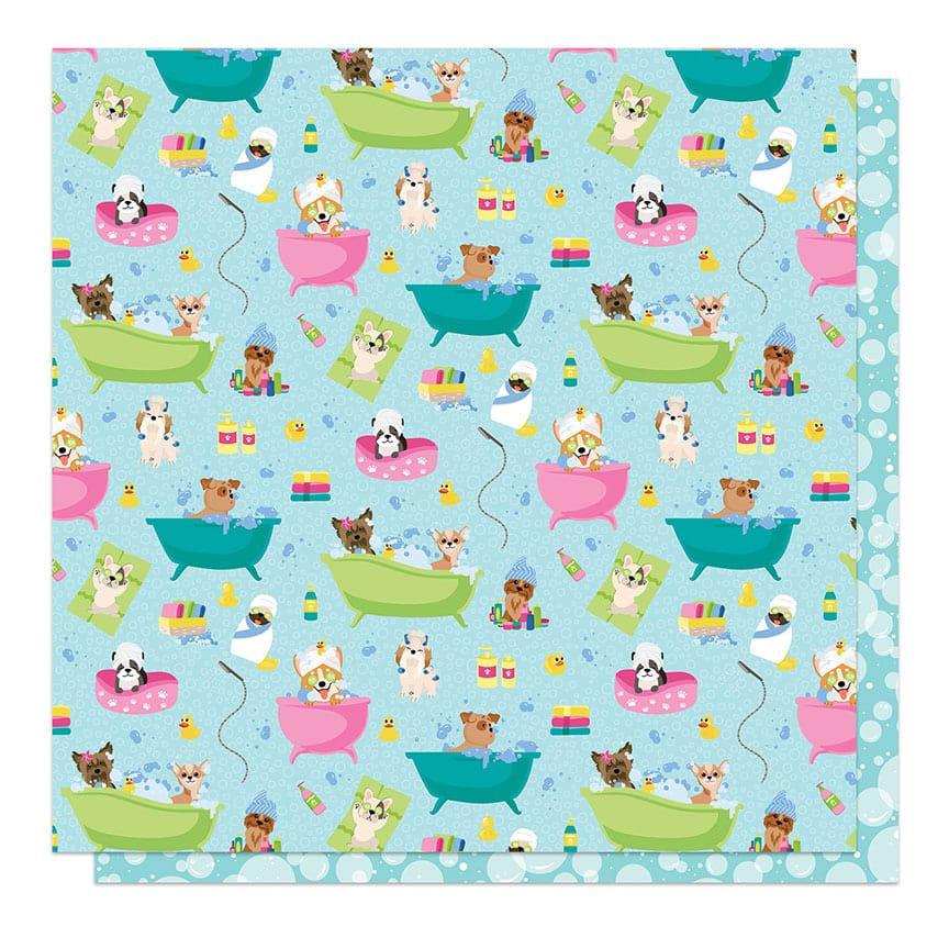 Pampered Pooch Collection Spa Day 12 x 12 Double-Sided Scrapbook Paper by Photo Play Paper