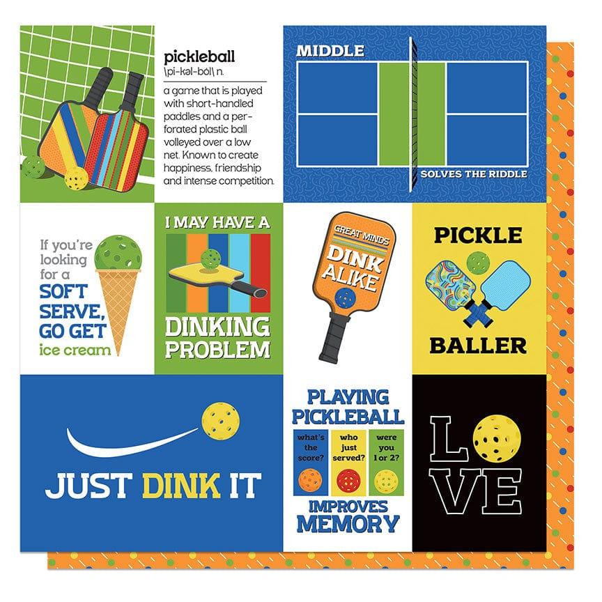 Pickleball Collection Dillball 12 x 12 Double-Sided Scrapbook Paper by Photo Play Paper