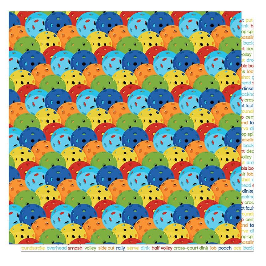 Pickleball Collection Dink 12 x 12 Double-Sided Scrapbook Paper by Photo Play Paper